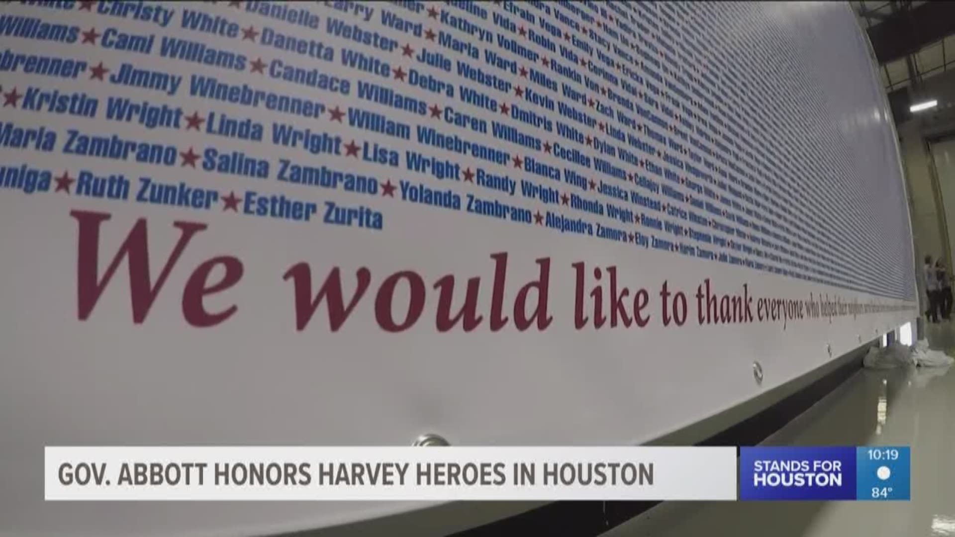 People who risked their lives to save others during Hurricane Harvey were honored Thursday night by Gov. Greg Abbott.