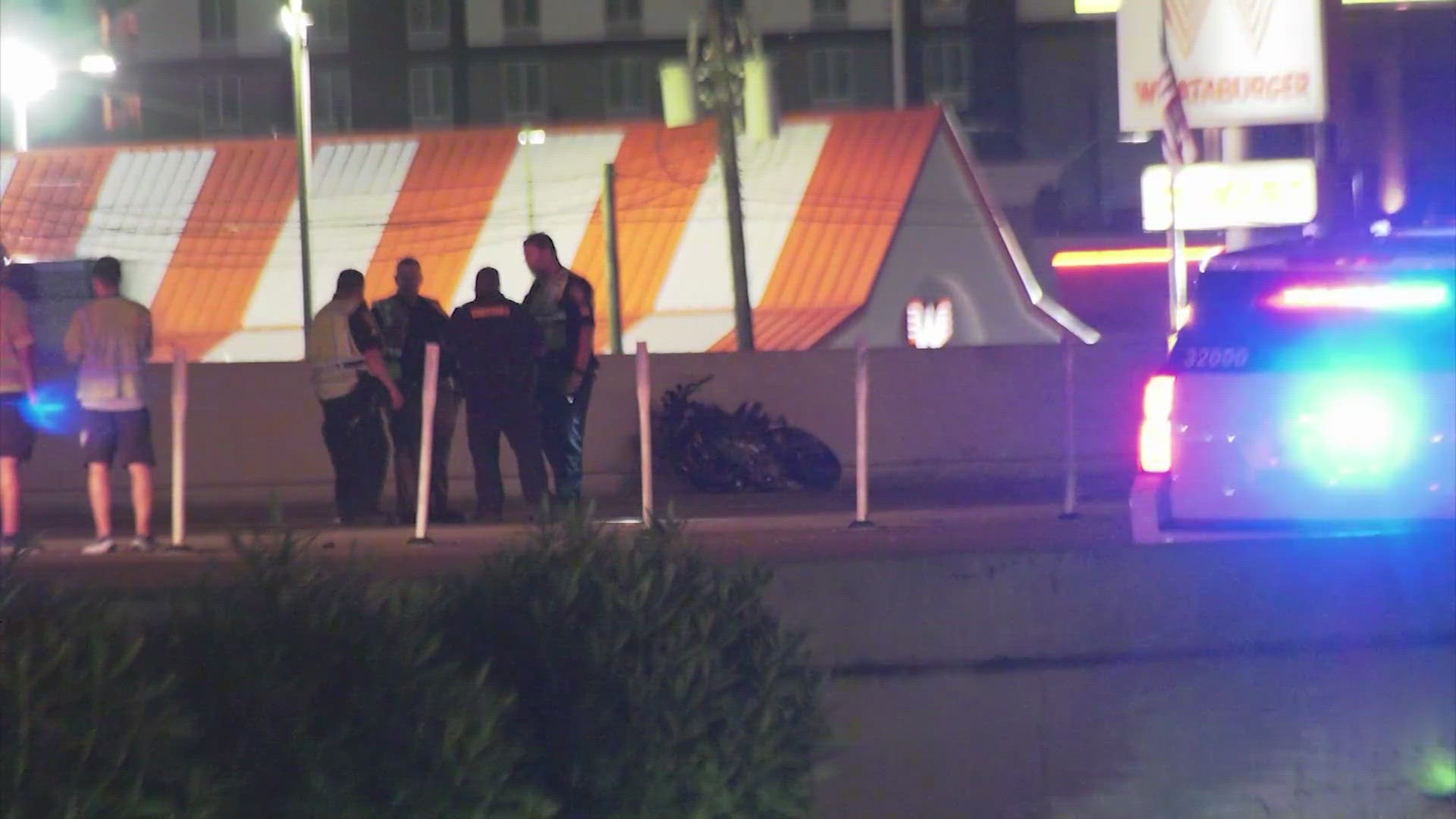 One rider was killed, and three others were hospitalized after a crash involving motorcycles turned deadly on the Katy Freeway.