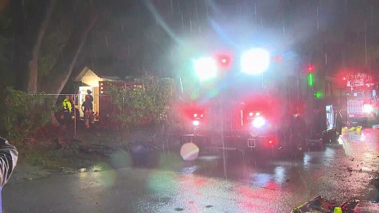 House fire possibly sparked by lightning in north Houston