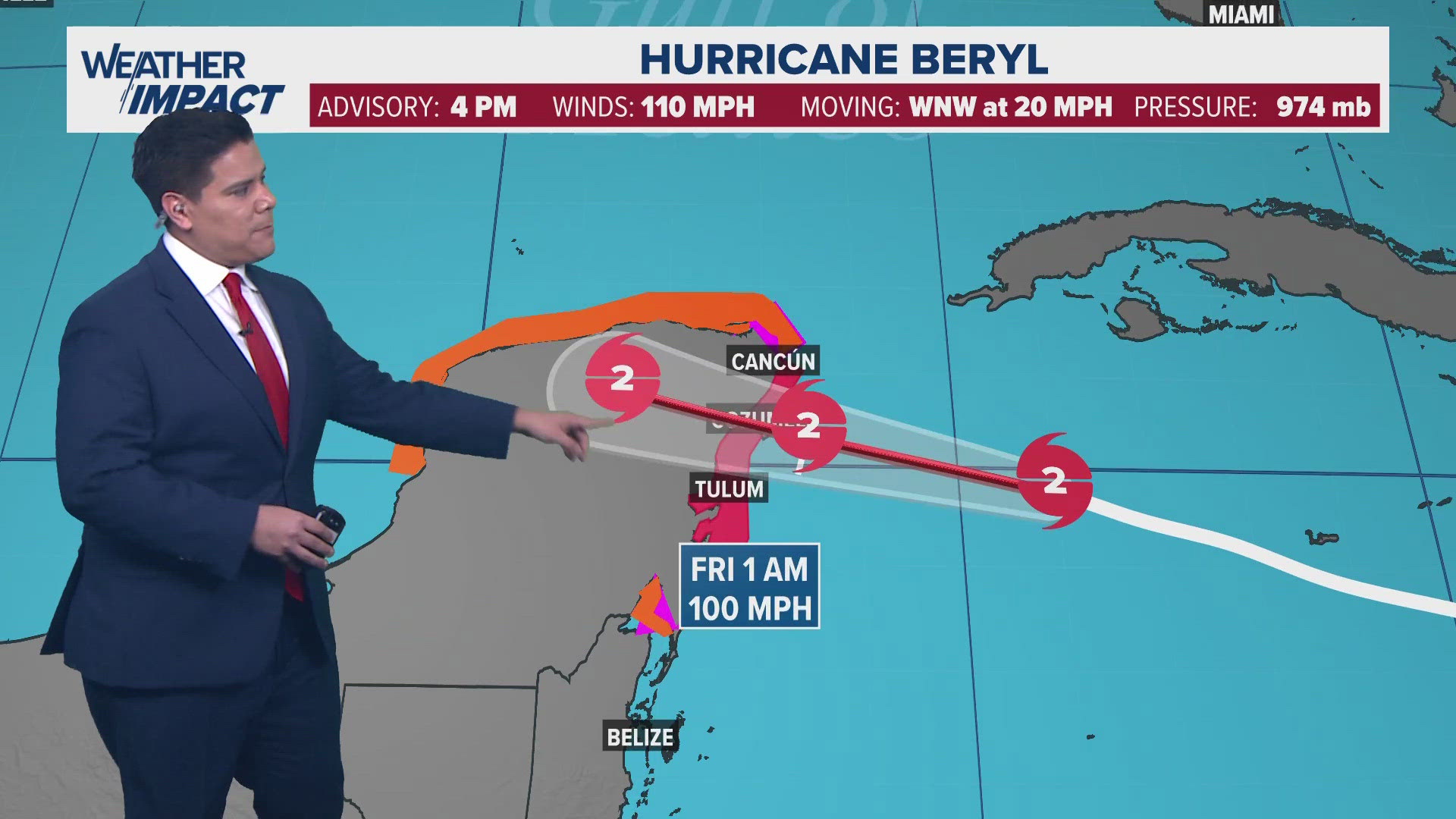 Hurricane Beryl Update: Cat 2 Storm Heading Toward Yucatan Peninsula ...