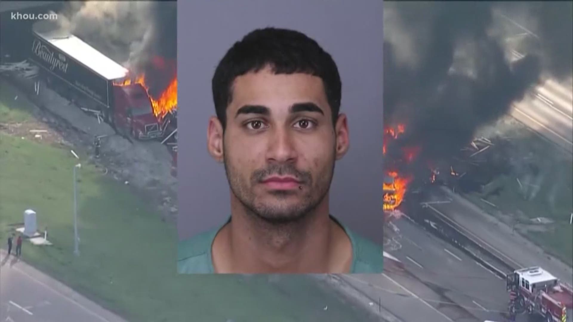 Rogel Lazaro Aguilera Mederos, 23, has been charged with multiple counts of vehicular homicide in connection with the Thursday crash, which shut down Interstate 70 near Lakewood, Colorado, for hours while crews worked to extinguish the massive resulting fire.