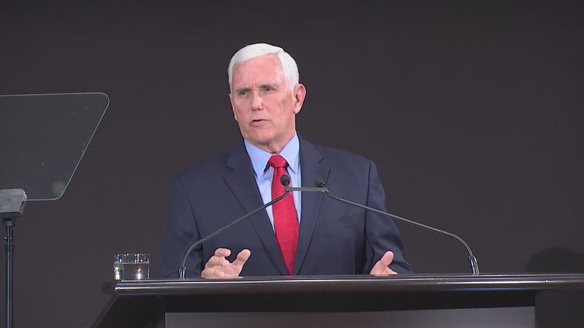 Former Vice President Mike Pence speaks at Rice University