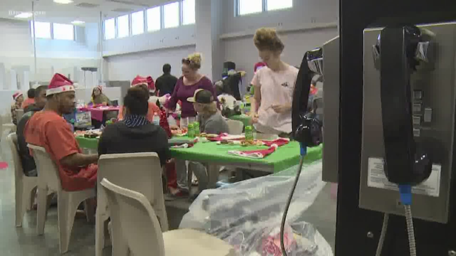 Some Harris County inmates celebrated Christmas Friday with their children, many of whom had not seen them in more than a year.