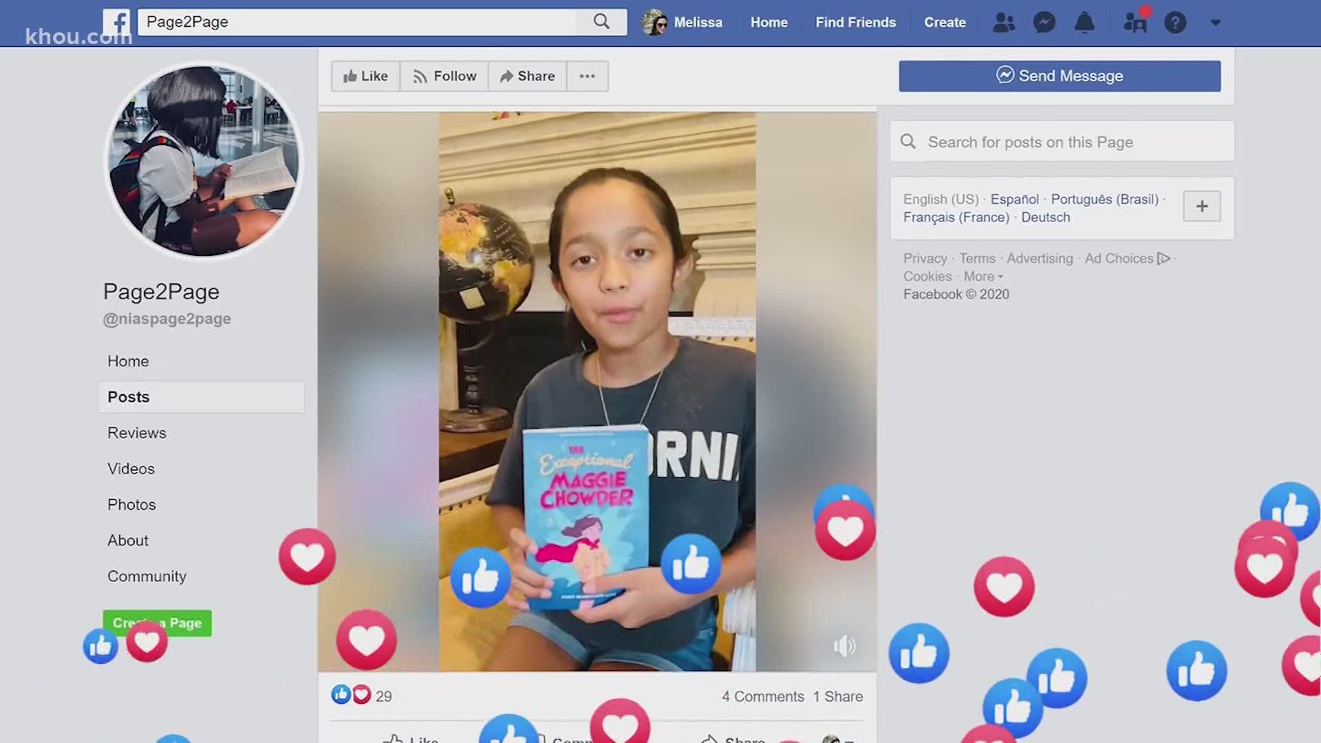 Nia Shetty's video blog is called 'Page2Page' on Facebook. The vlog helps to keep her mind off the stresses of the pandemic.