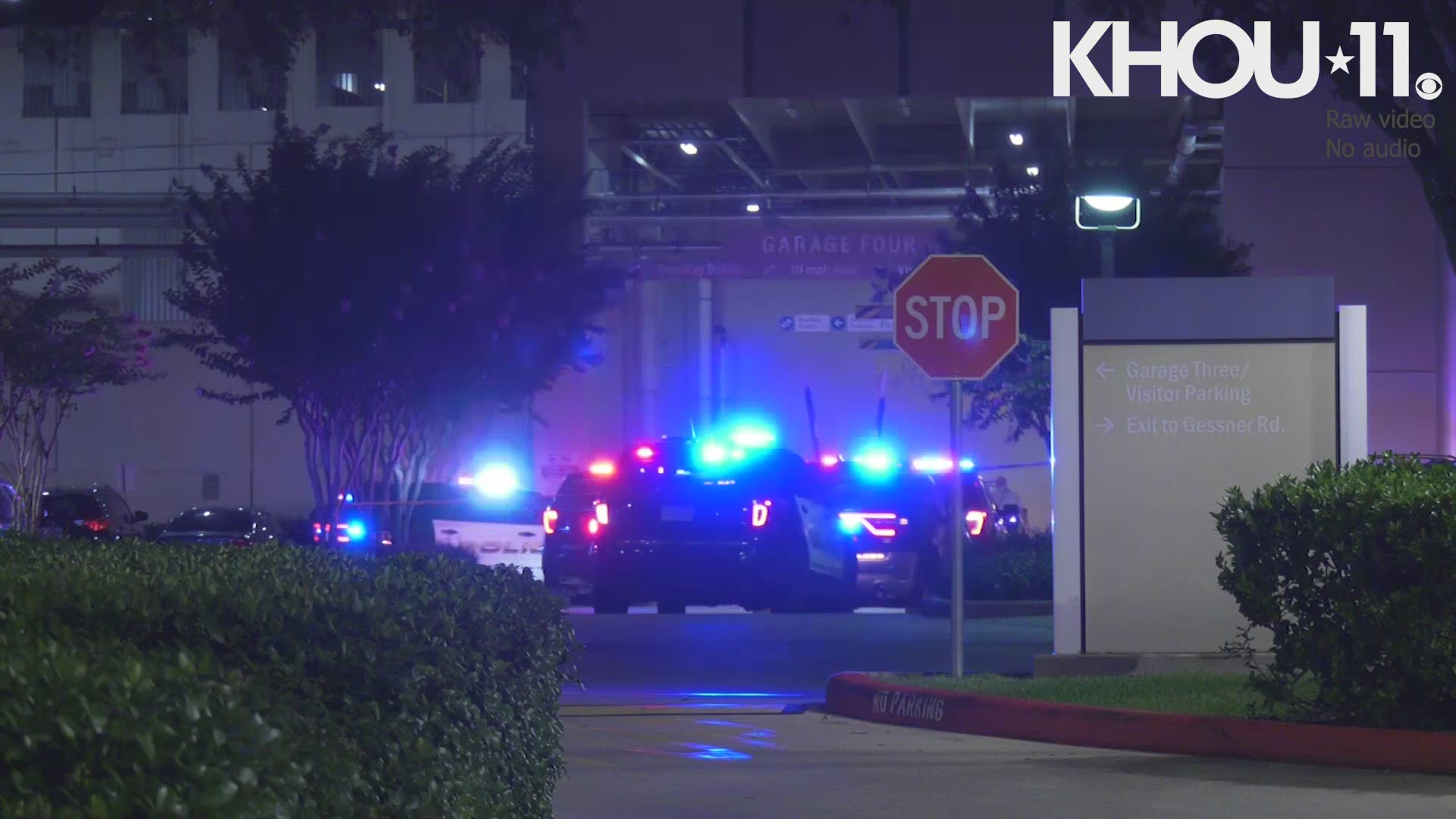 Houston police said the incident involved a Memorial Villages officer in the Memorial City Medical Center parking garage.