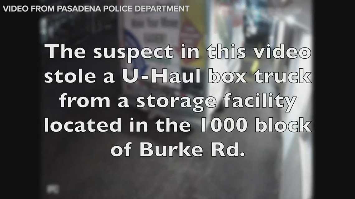 Surveillance video: Suspect wanted after U-Haul stolen from storage facility