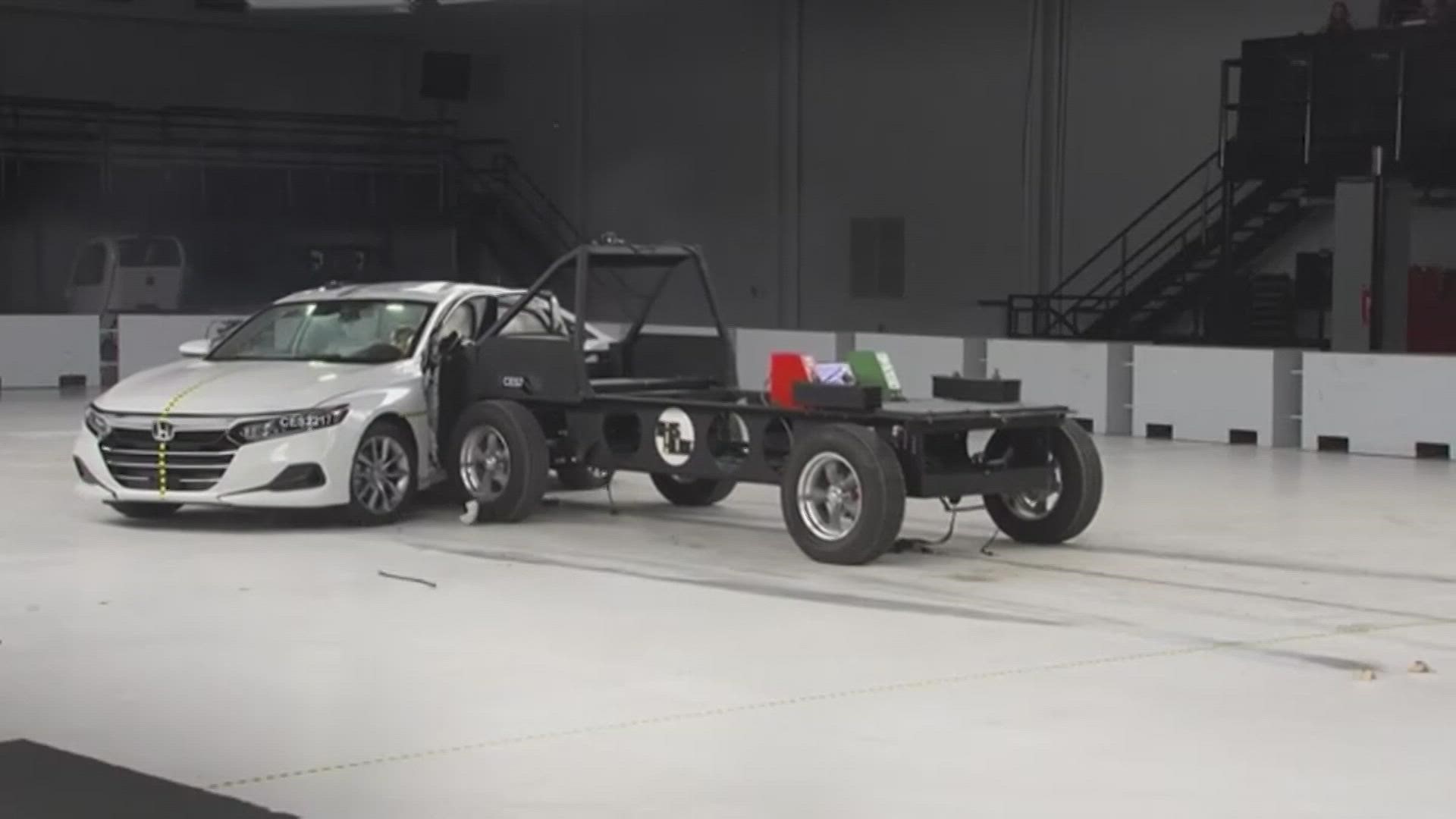 Midsize cars struggled against the Insurance Institute for Highway Safety's tougher side crash test. The institute put seven popular passenger cars to the test.