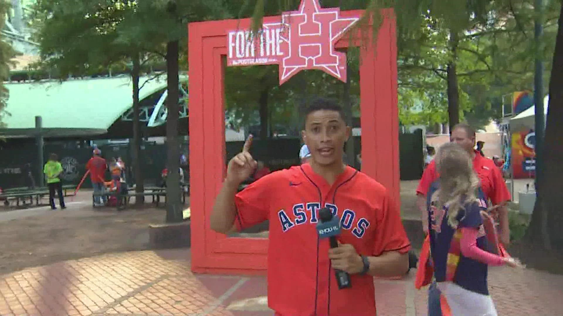 Hundreds of fans crowded around Minute Maid Park for "Street Fest" to cheer on the Astros in Game 6 of the ALCS.