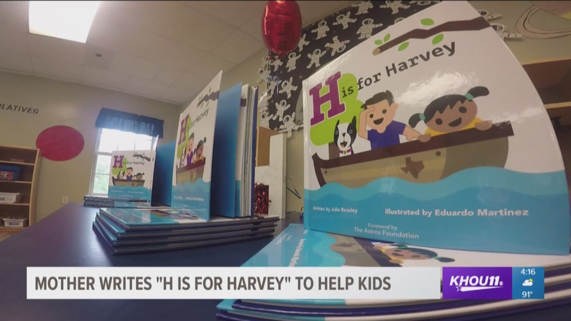 A local mother of two and author wrote a children's book about Hurricane Harvey to help kids understand what happens during a hurricane.