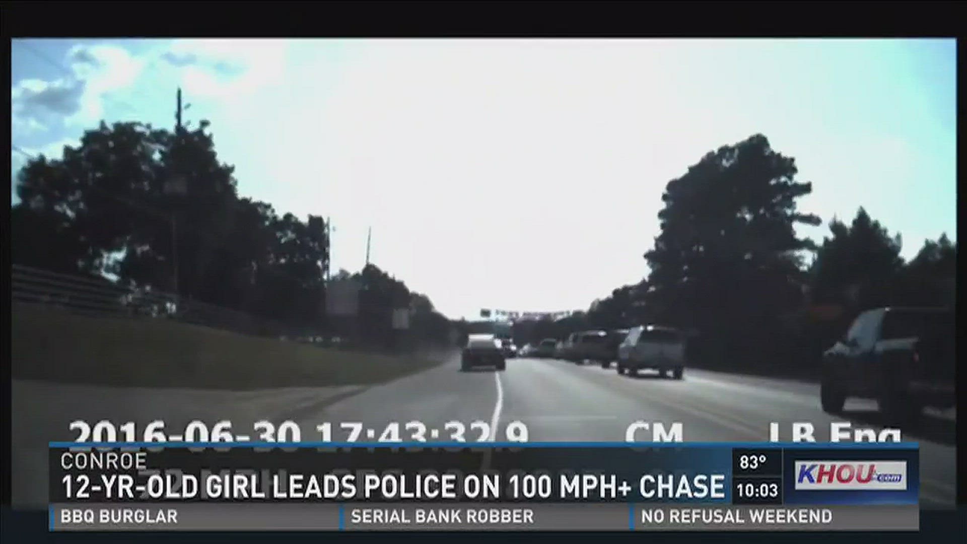 Young girl leads police on 100 mph chase