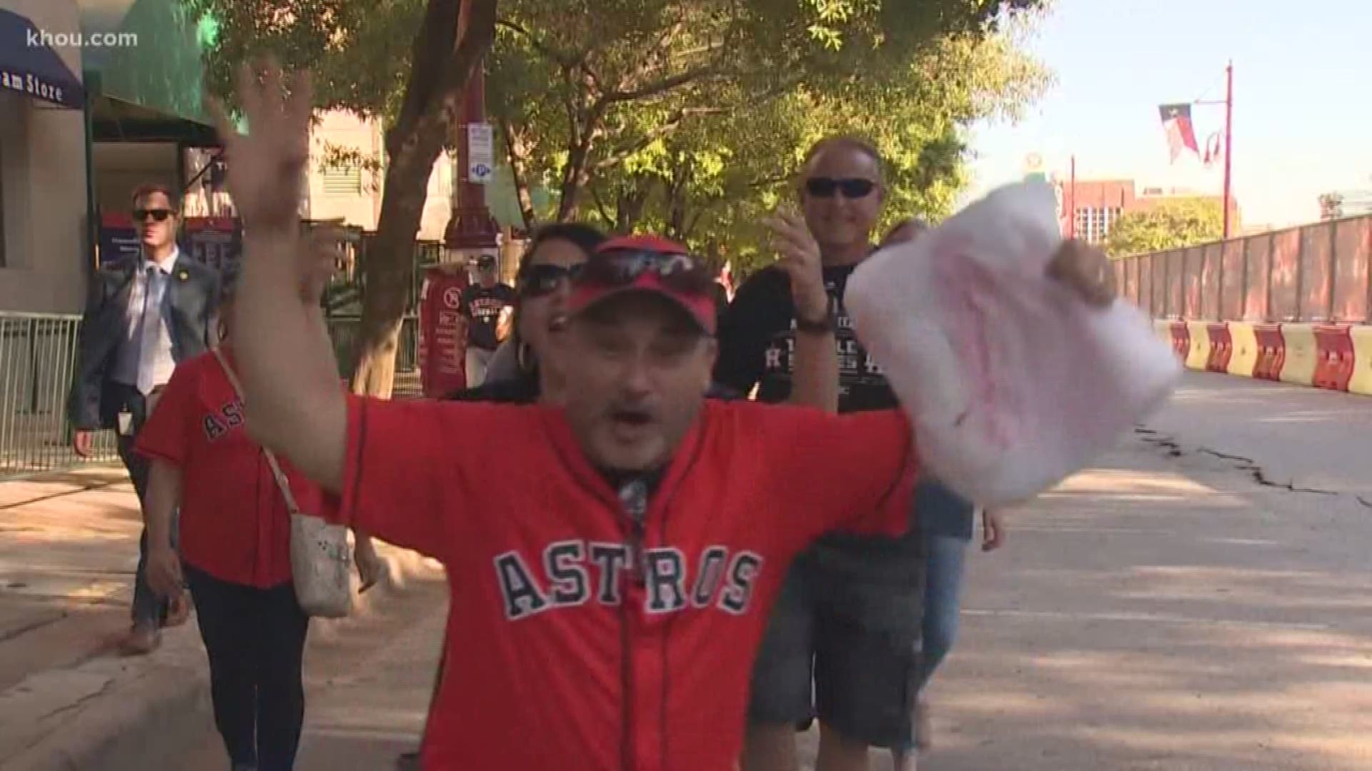 Houston Astros fans were excited to cheer on the team against the New York Yankees during Game 1 of the ALCS.