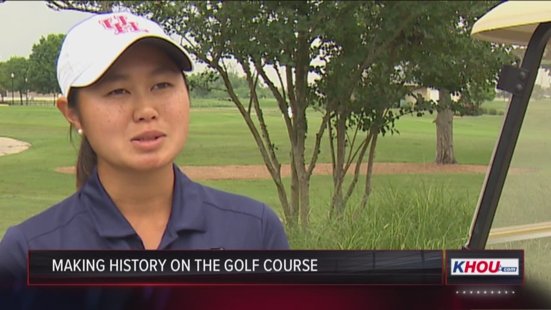 The UH women's golf team is headed to the NCAA regionals this week in Austin, and one of the big reasons they're in the postseason has been the inspired play of a young woman from Dallas.