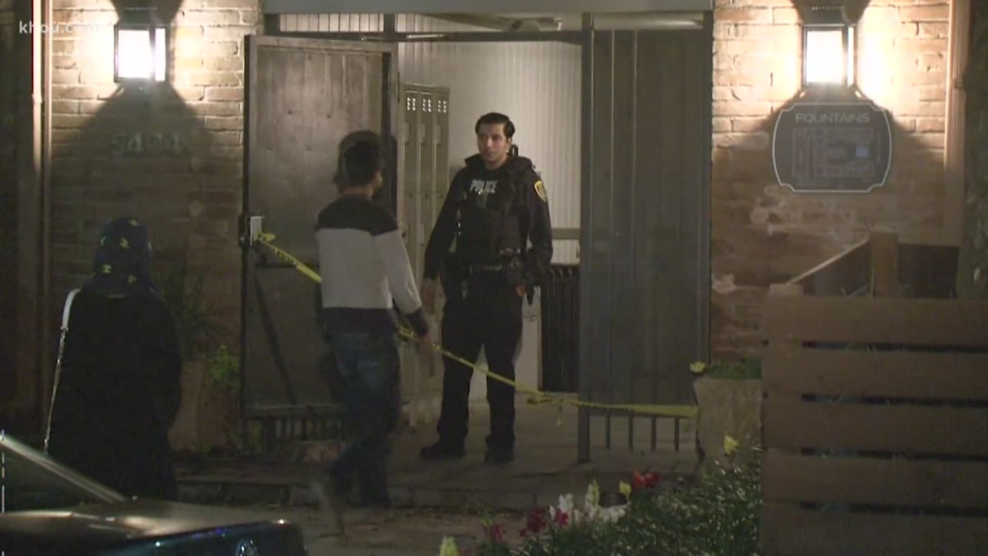 Houston police say, according to the homeowner, several men kicked in the door to his condo and tried to rob him. The victim grabbed his gun and a shootout ensued.
