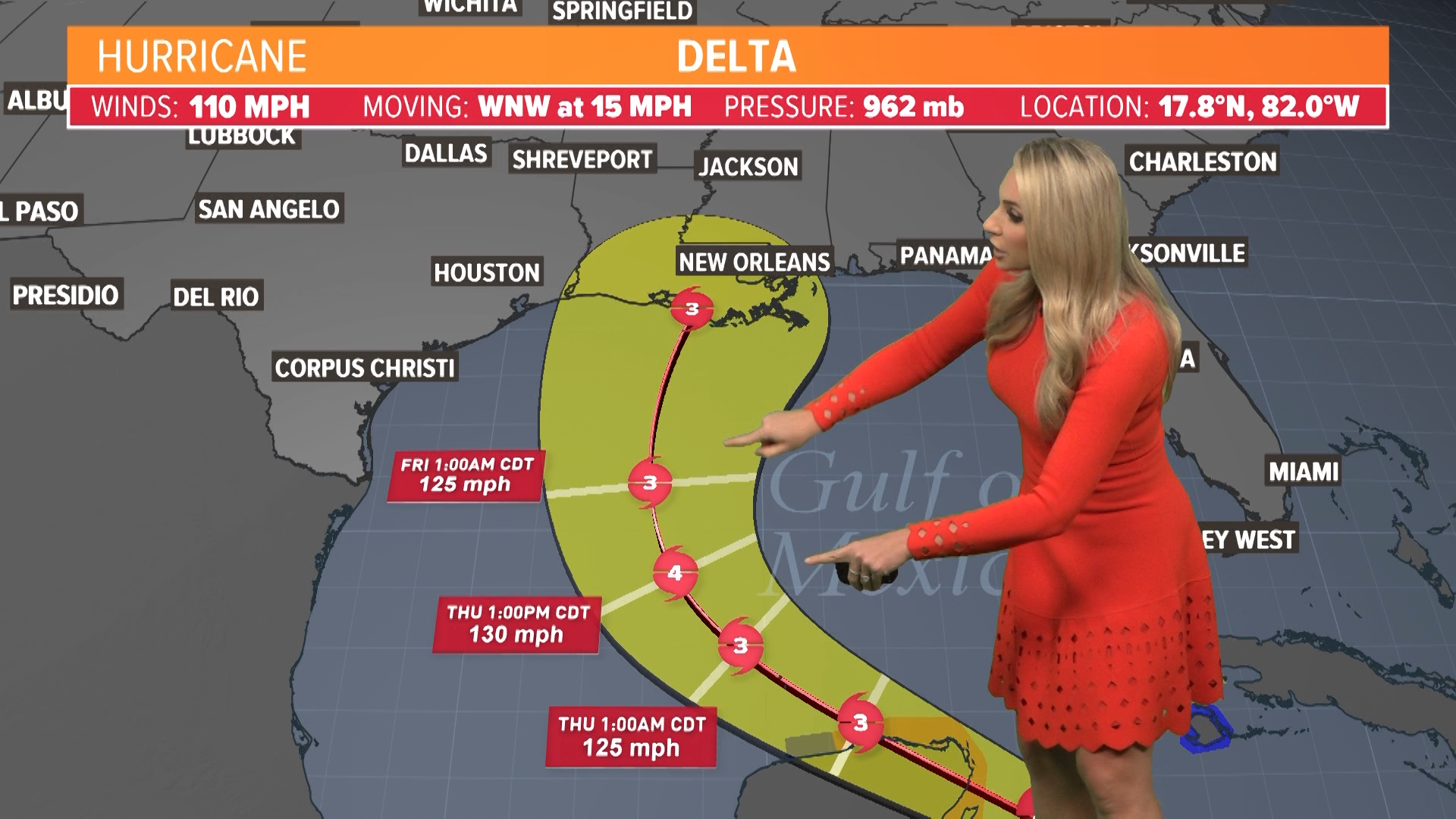 Hurricane Delta continues to intensify as makes its way to the Gulf Coast. KHOU 11 Meteorologist Chita Craft with the latest tracks and models.