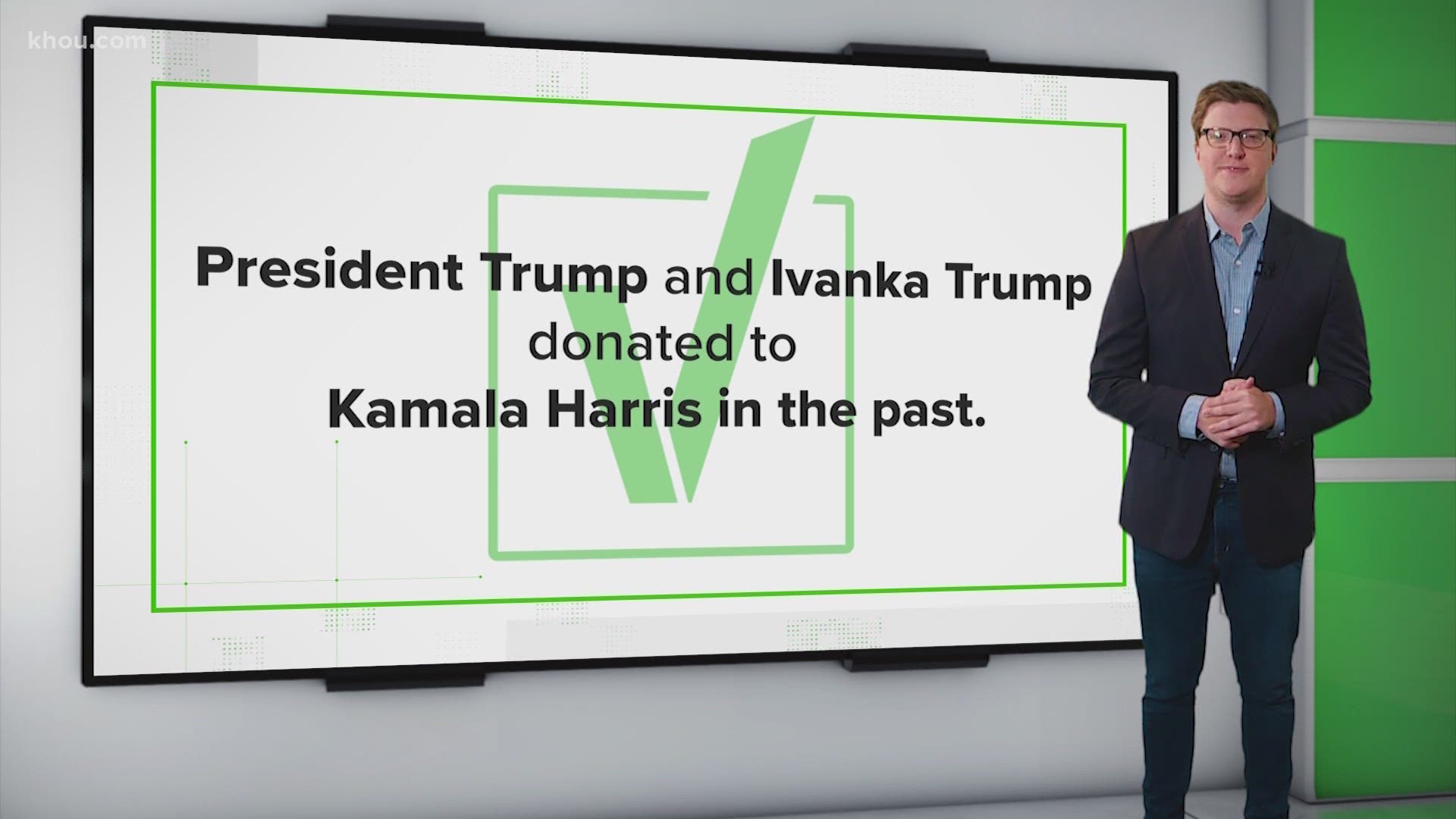 Online records show that President Donald Trump has donated to Kamala Harris' campaign twice.