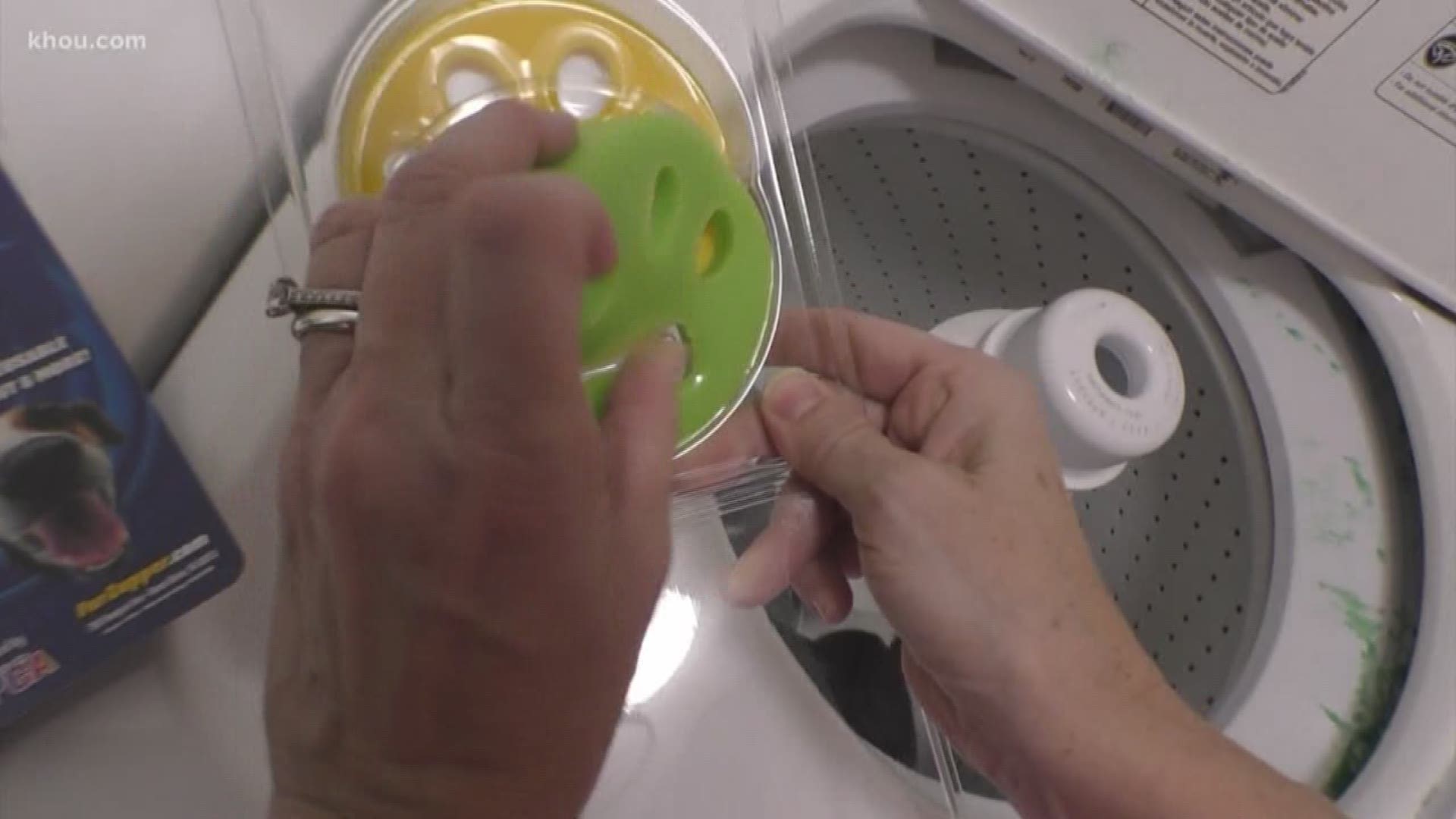 The sticky FurZapper attracts pet fur, hair, lint and dander. And it works in the washer and dryer.

Link to FurZapper https://amzn.to/39pZxPS