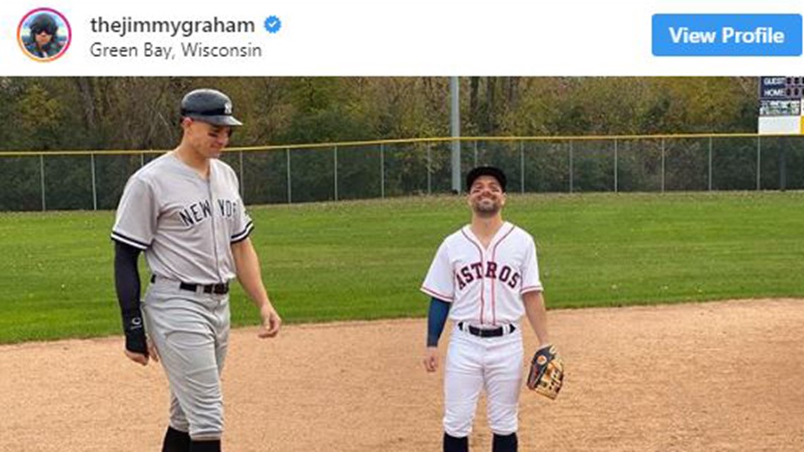 Jose Altuve and Aaron Judge inspire Green Bay Packers impersonation - ABC7  New York