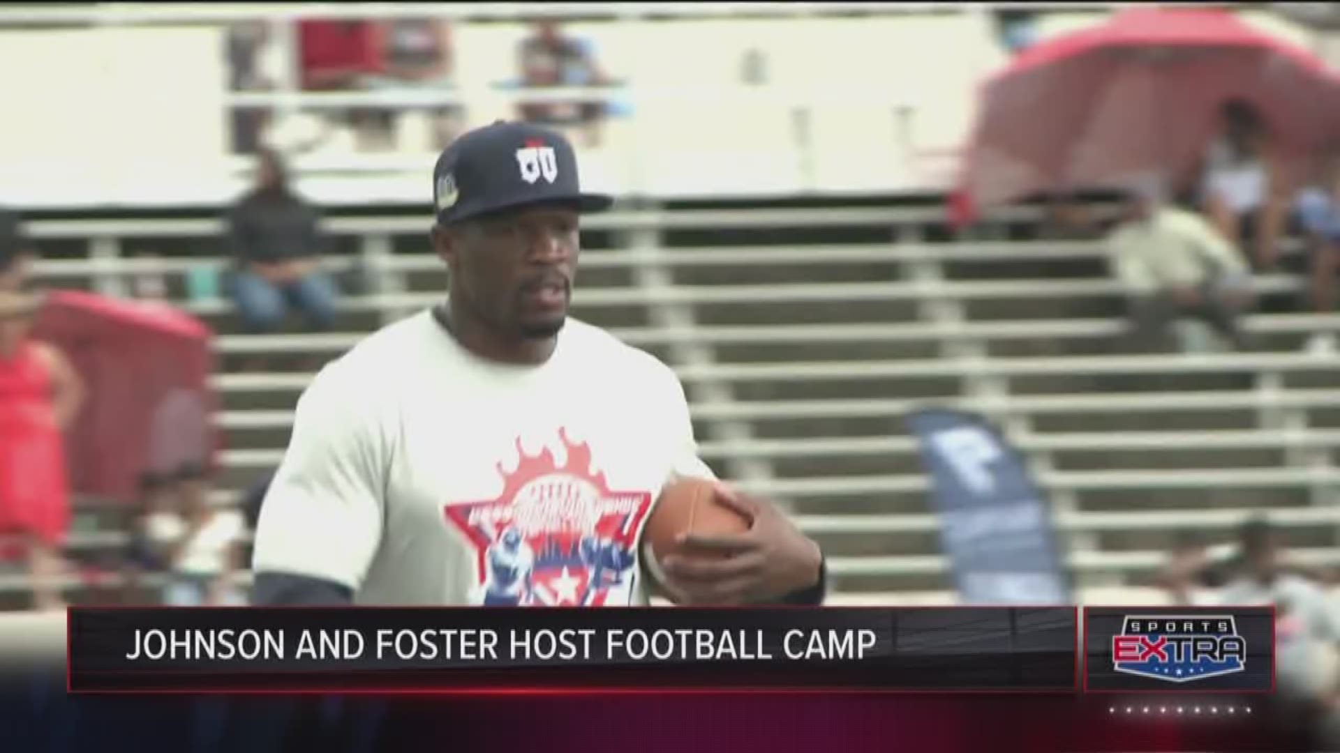 Young athletes got to workout with the pros as Arian Foster and Andre Johnson team up to host a "Lessons by Legends" football camp at Thorne Stadium in the Aldine area.