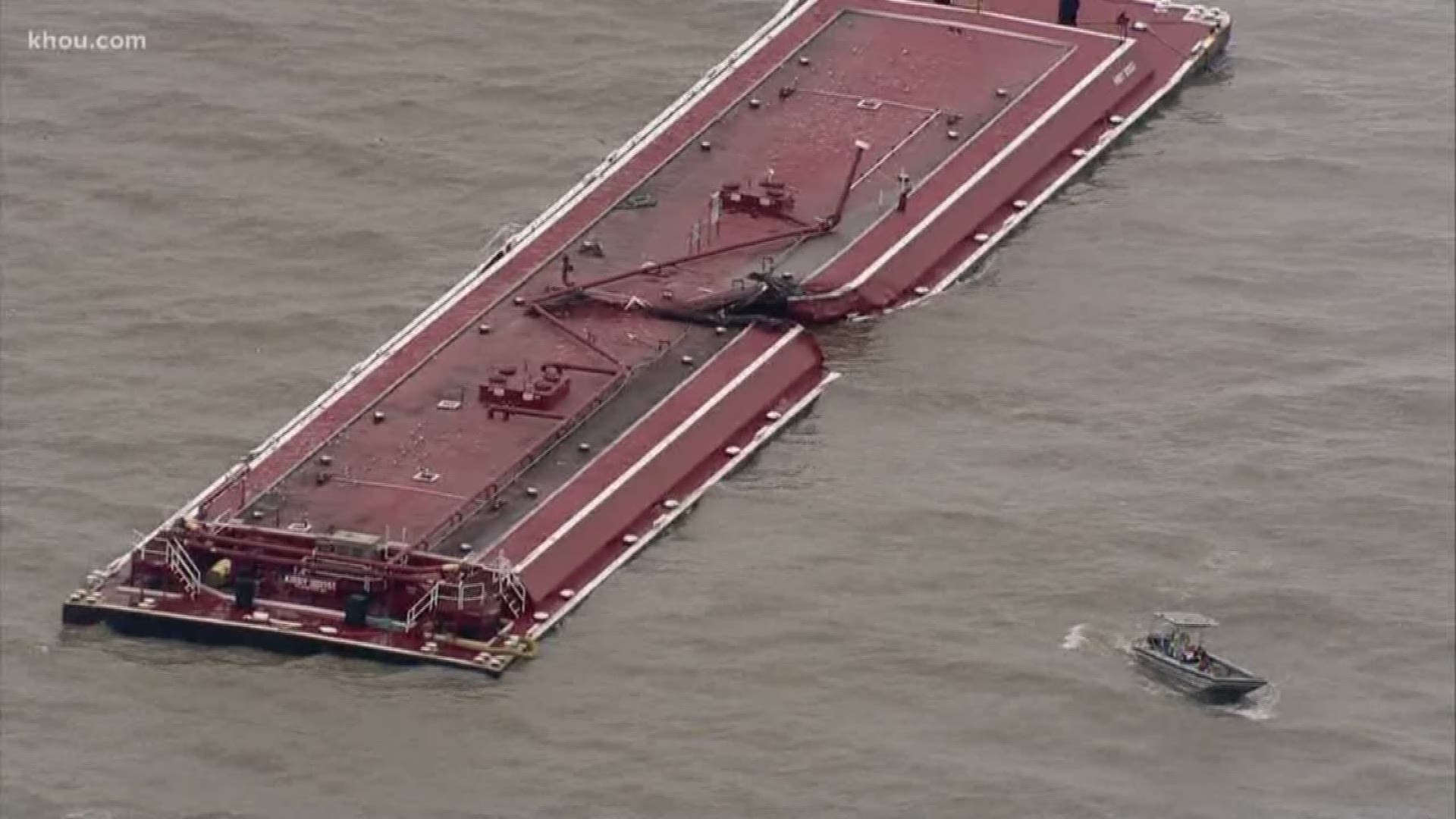 The Coast Guard and state environmental agency are responding to a collision at the Houston Ship Channel, which spilled products used to make gasoline.