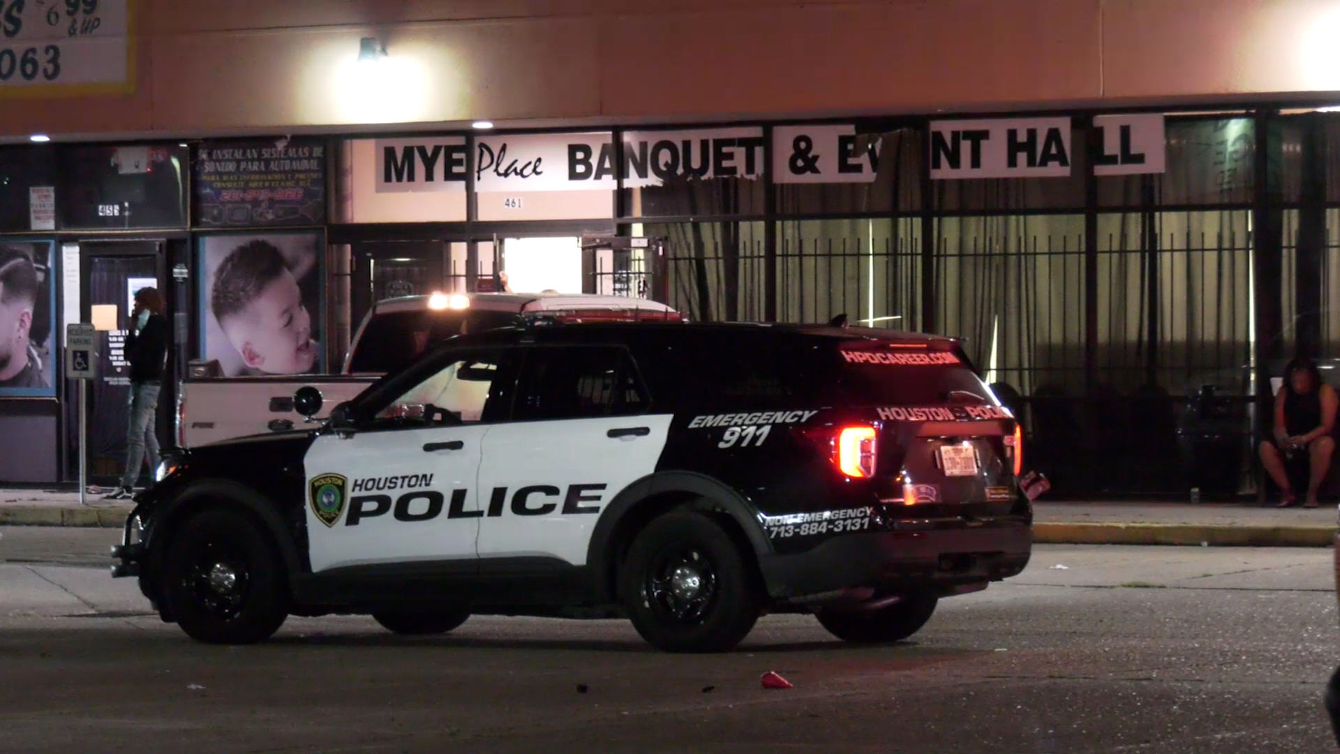 Three people were shot at a north Houston banquet hall late Sunday, police said.
