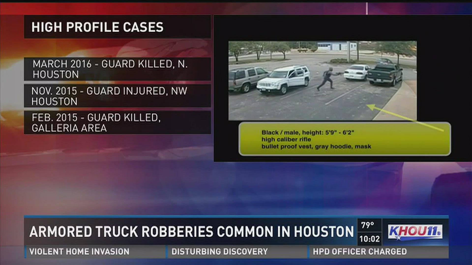 The Houston area ranks as one of the worst in the country for armored truck robberies.