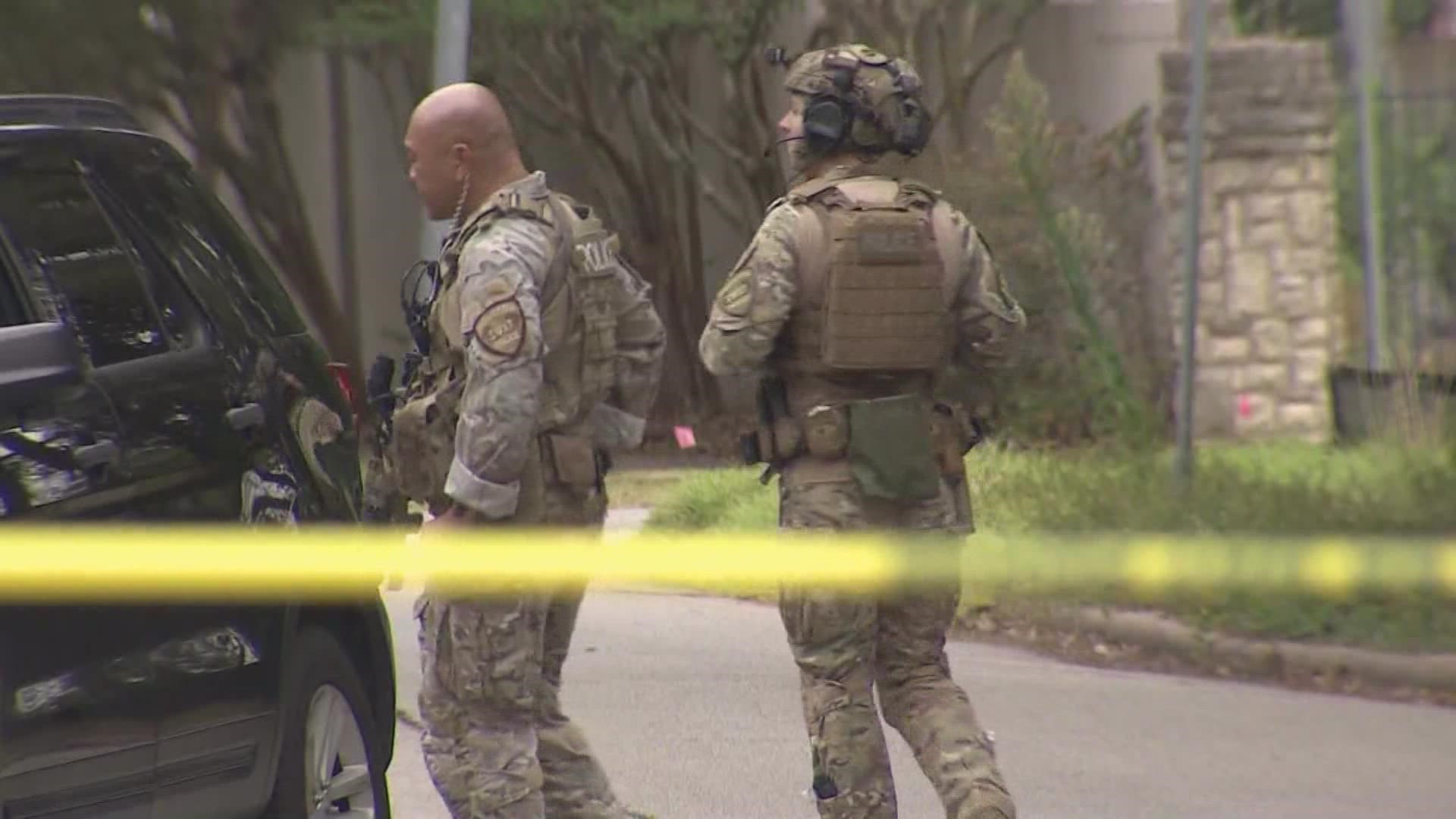 There was a large police presence outside a home in River Oaks in Houston on Thursday.
