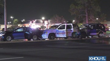 Raw video: HCSO deputy injured in 7-vehicle pileup on Highway 6