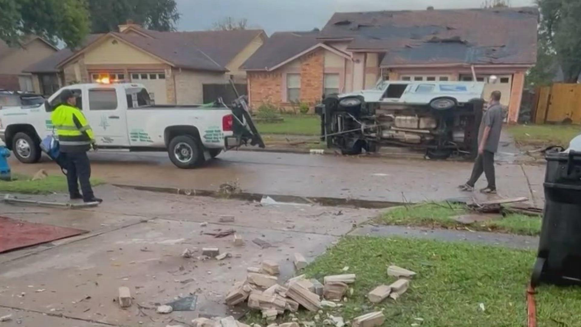Residents left with storm damage were grateful no one was hurt.
