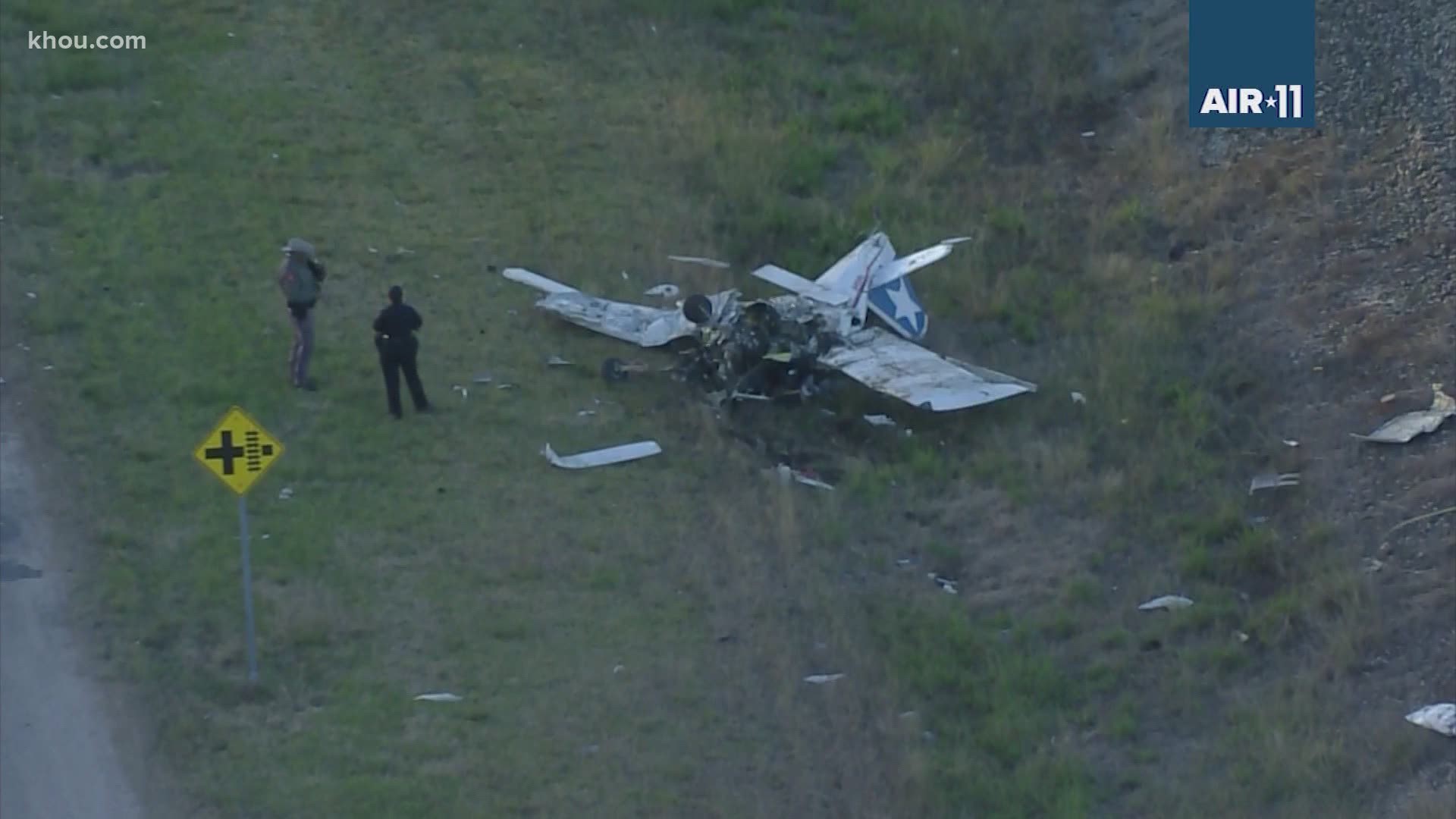 One person was killed Tuesday afternoon when a small plane crashed in a residential area of Galveston County, according to authorities.