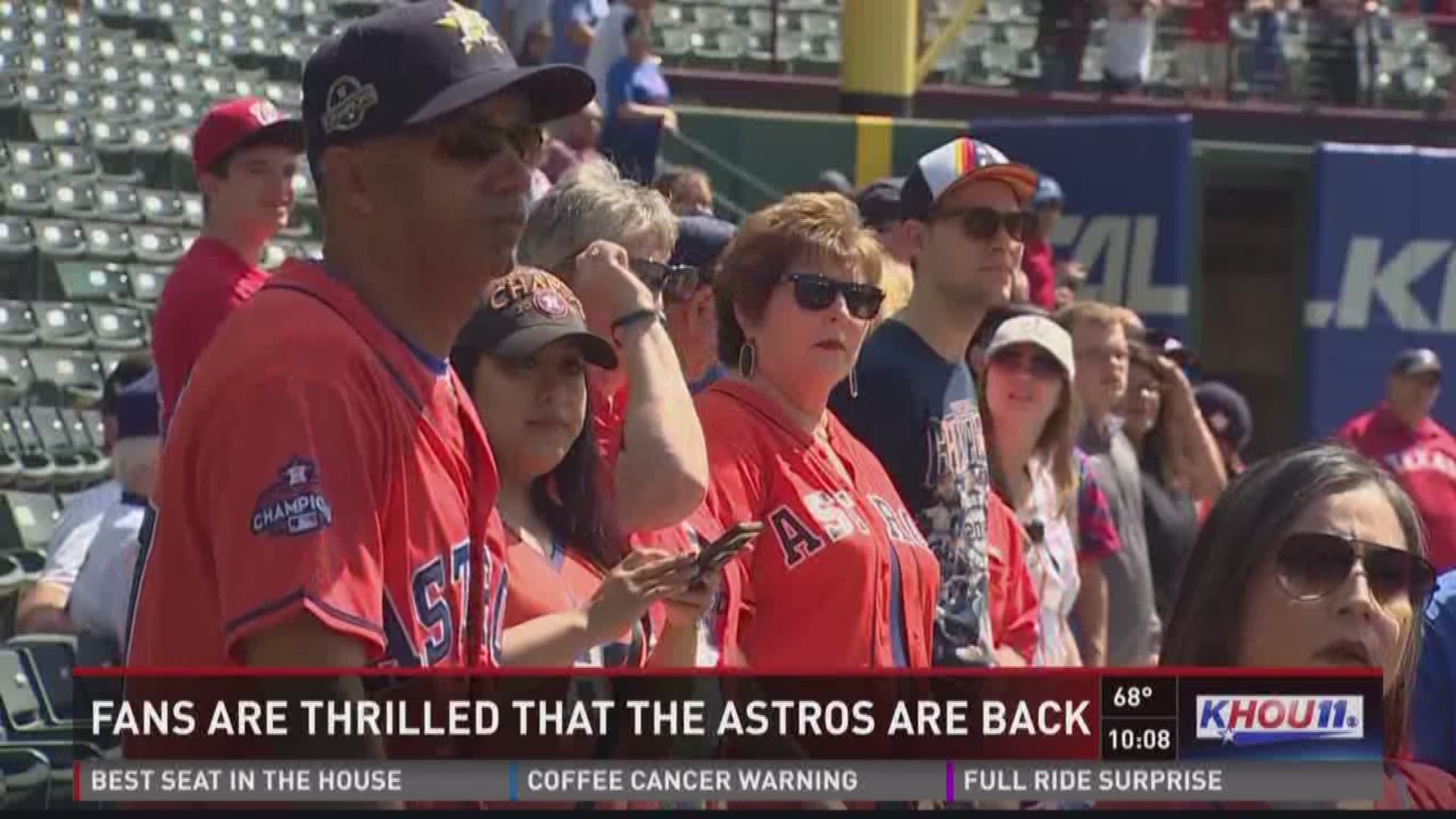 Houston Astros fans traveled to Arlington, Texas to see the Houston Astros play in their first game of the season. 