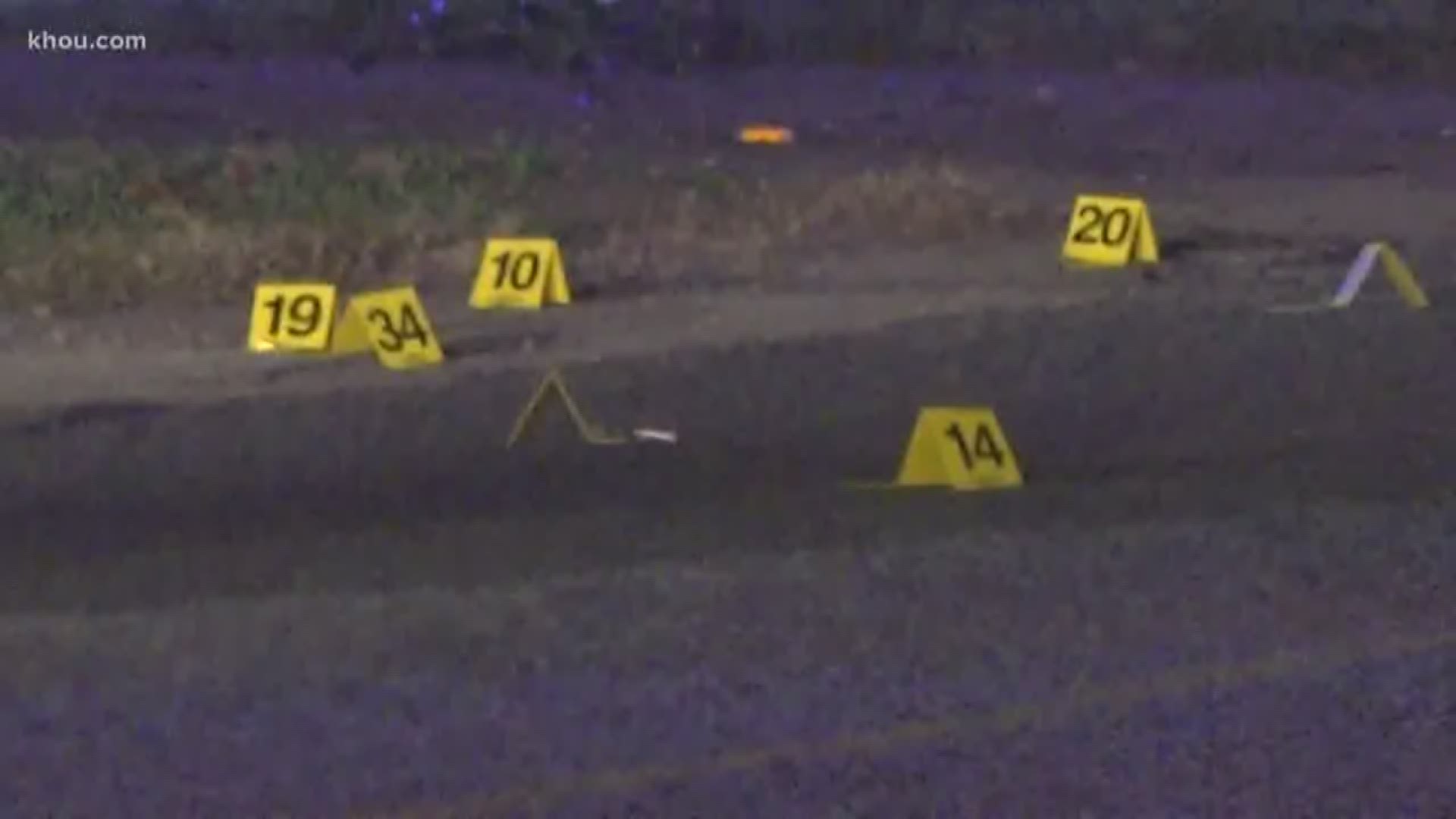 Deputies said the victims were ambushed in a drive-by shooting in north Harris County.