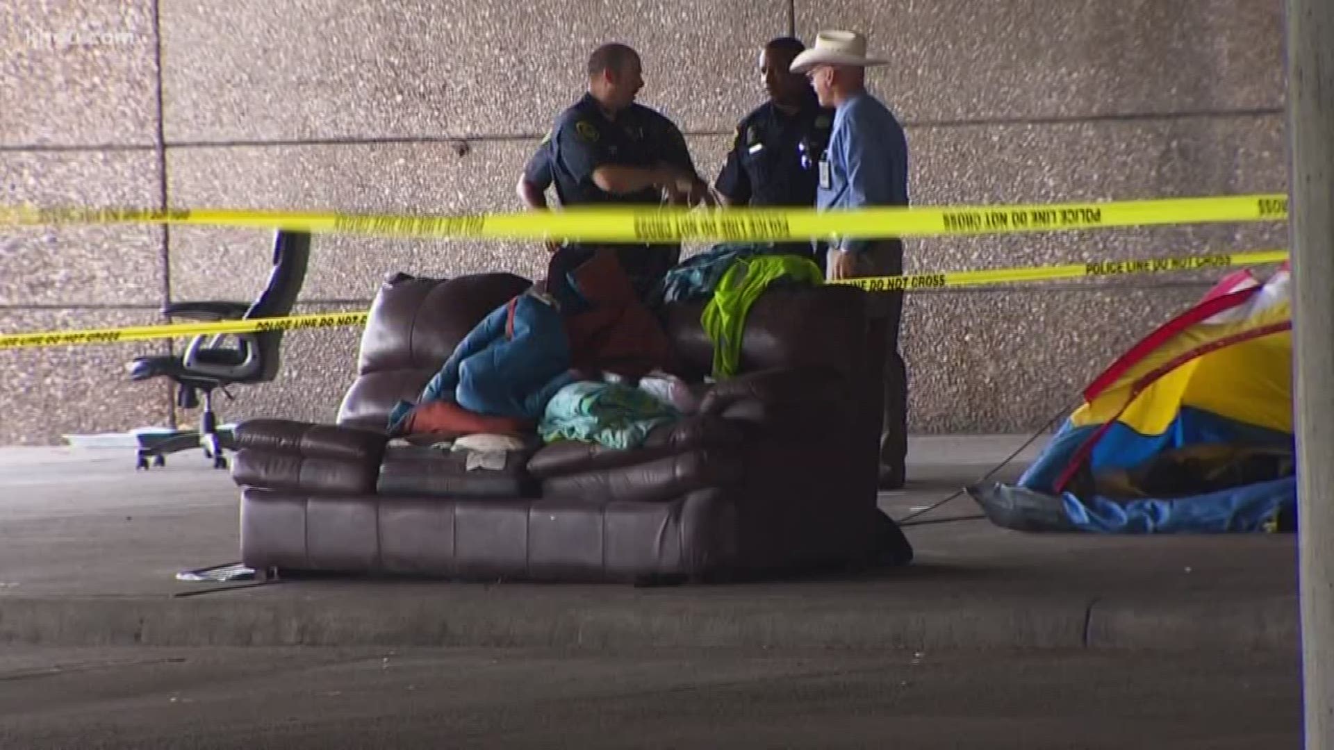 A killer is on the loose after shooting two homeless men in southwest Houston on Sunday morning.