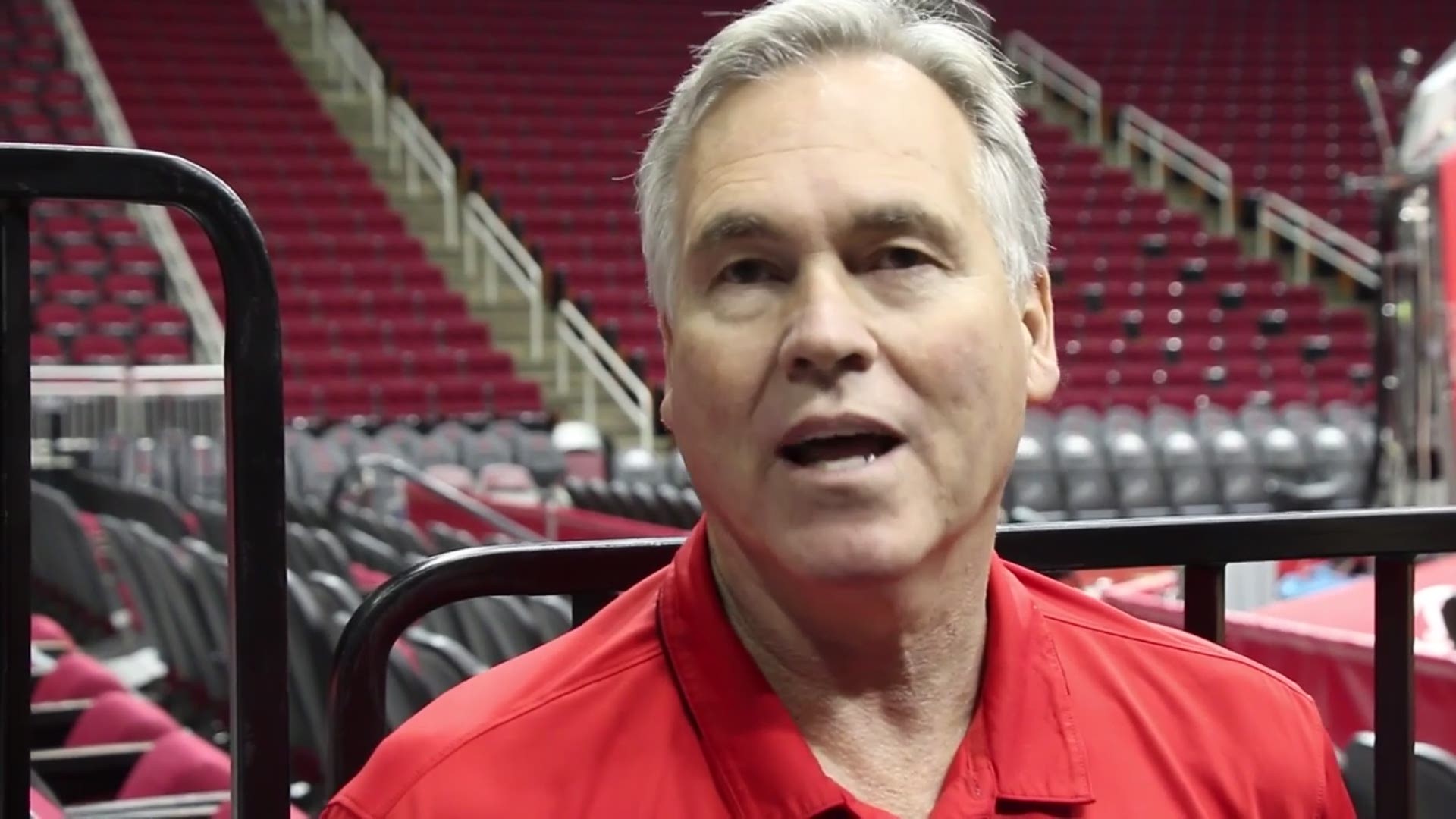 Head coach Mike D'Antoni meets with the media May 12, 2018, just two days before game 1 of the Houston Rockets' showdown in the Western Conference finals against the Golden State Warriors.