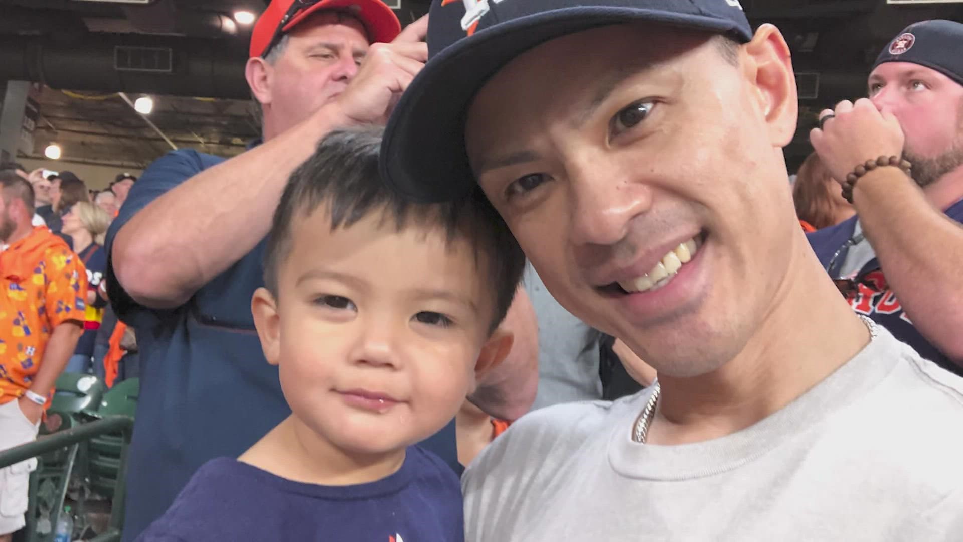 Kevin Gee has been to every World Series game with the Astros since 2017. He usually goes with his father and son, but he's going by himself this year.