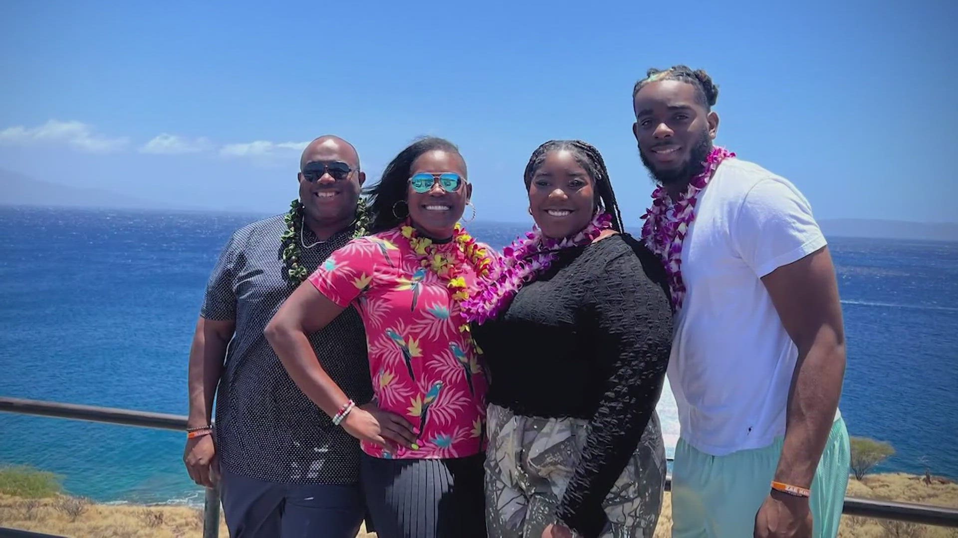 Isaiah Barganier, a University of Texas Rio Grande Valley basketball player, and his family landed in Houston Saturday morning after having to evacuate from Hawaii.