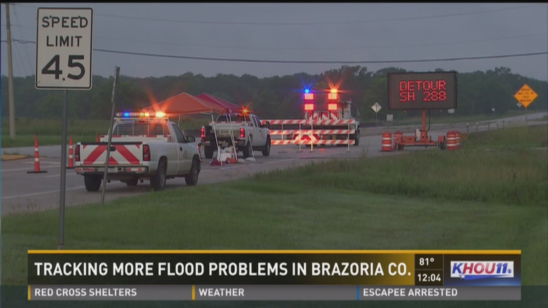 More than 40 roads blocked off due to Brazoria County flooding
