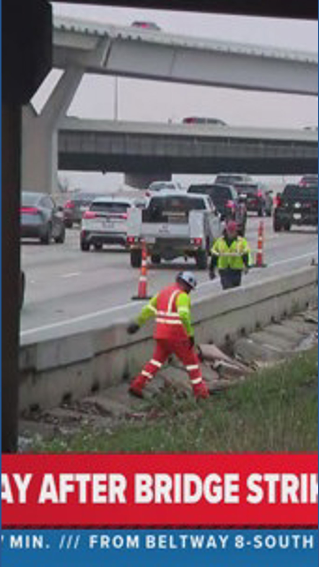 Cleanup underway after a truck hit the Houston Avenue bridge on the ...