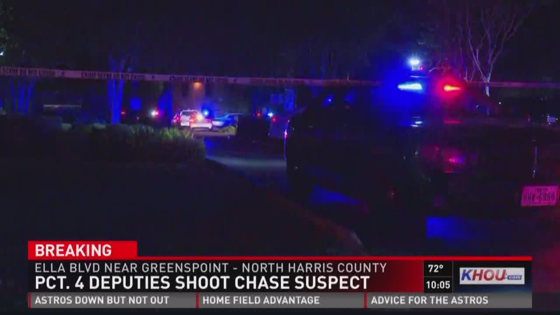Deputies shot a robbery suspect Wednesday evening following a chase in north Harris County.