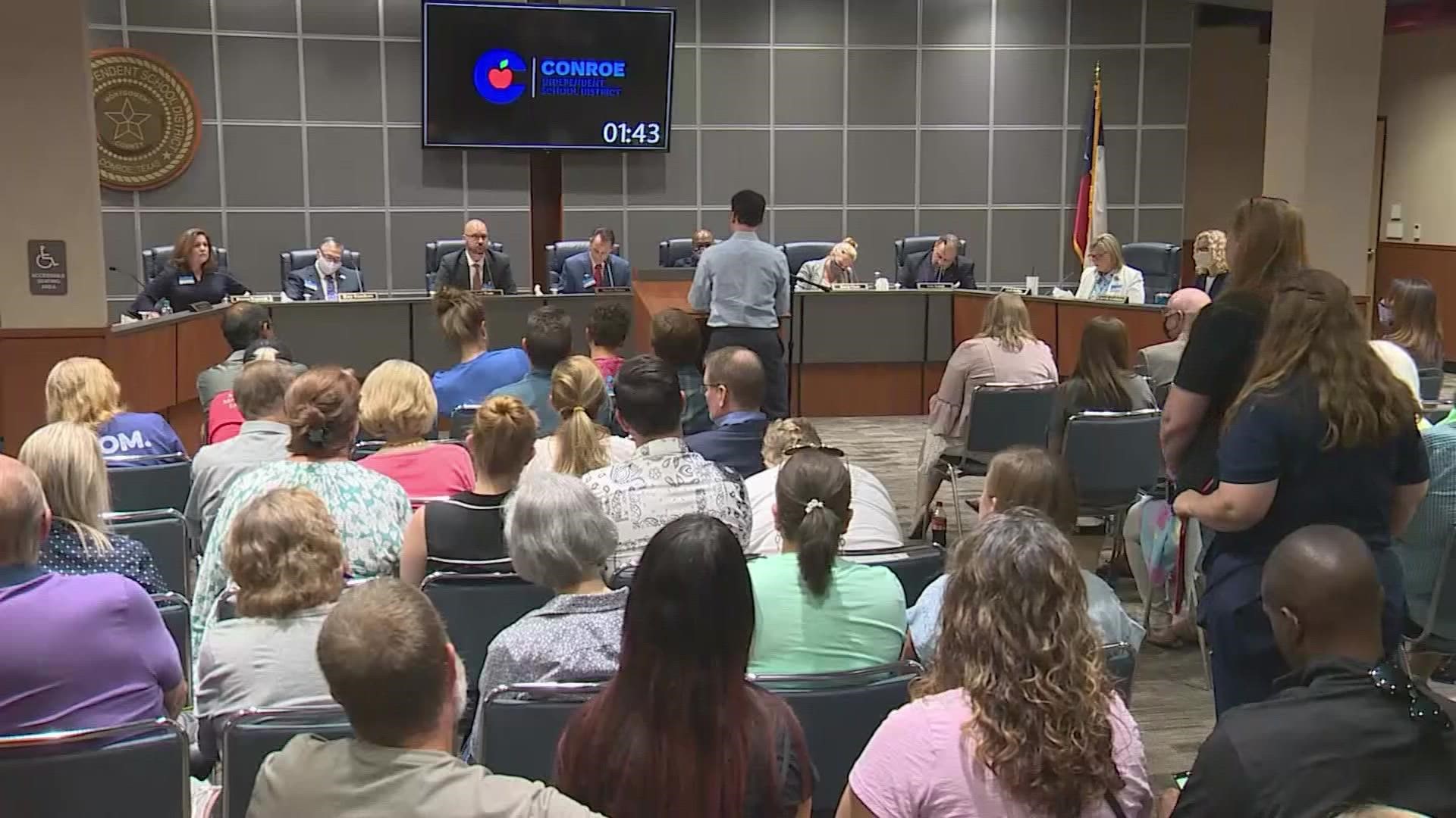 Misinformation about COVID and the vaccine was rampant Tuesday night at Conroe ISD's board meeting.