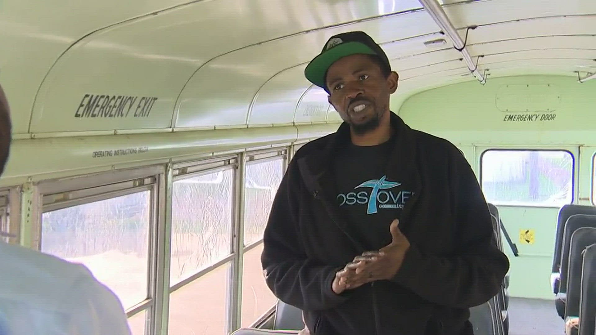 Owners of a church bus damaged by teenage vandals got surprising support from a school janitor.