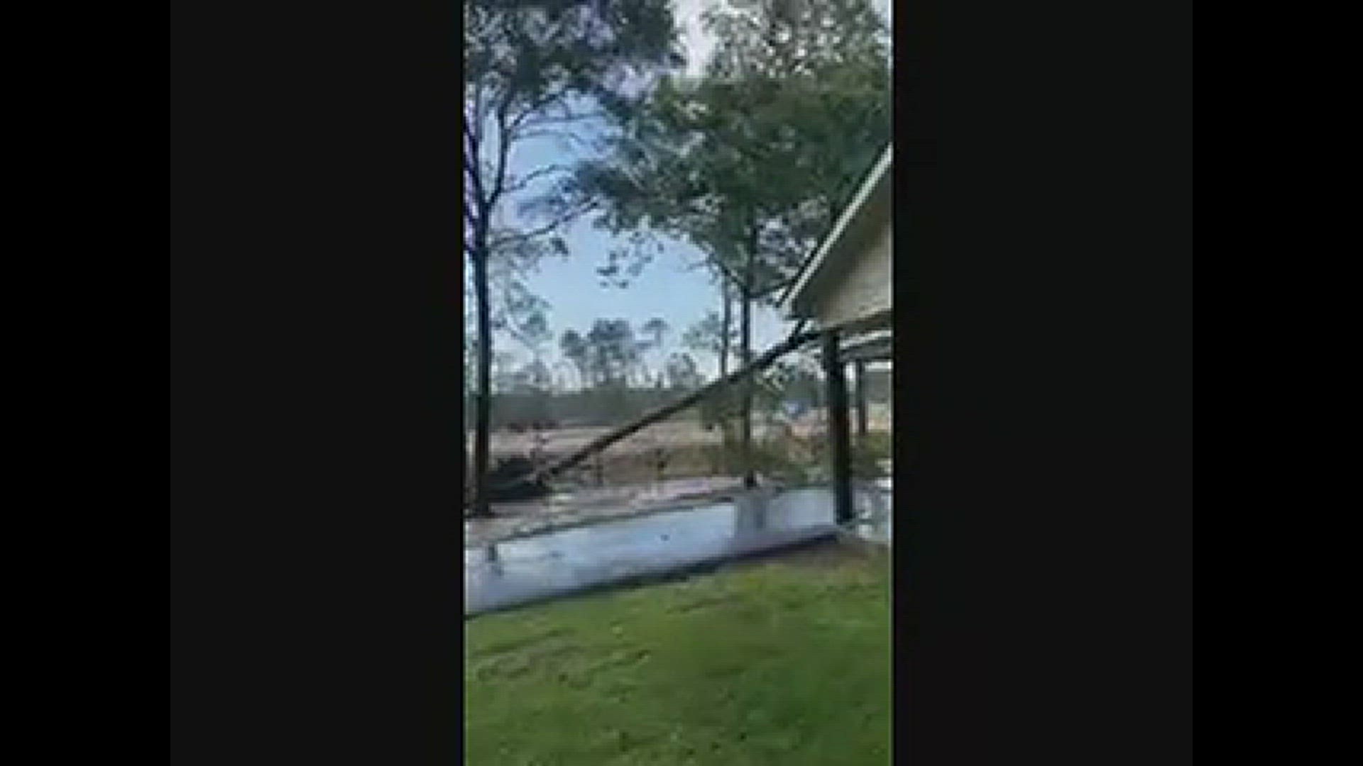 A KHOU 11 News viewer sent us video of some storm damage near the Conroe-North Houston Regional Airport.
