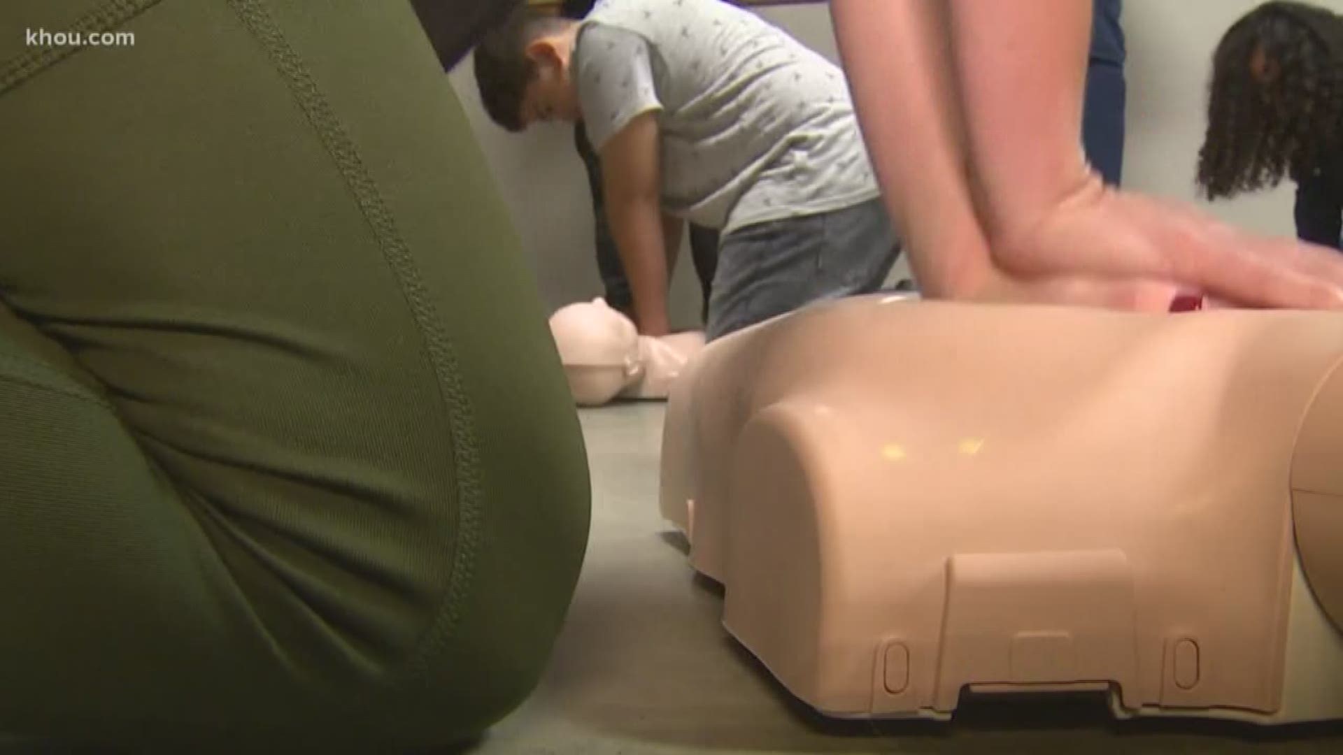 The north Houston lightning strike survivor saved by CPR is learning the life-saving skill that saved his life.