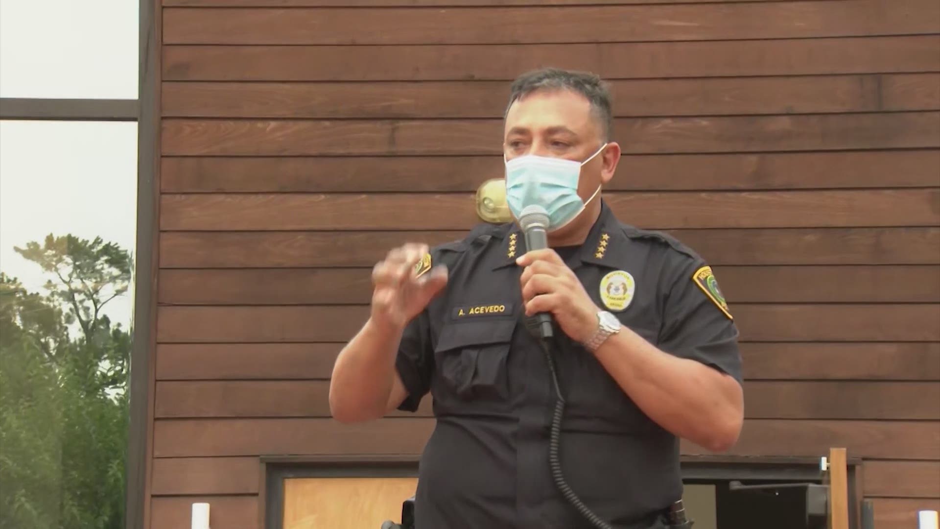 Houston Police Chief Art Acevedo delivered a passionate speech Sunday afternoon during a faith-based event honoring George Floyd in northwest Houston.