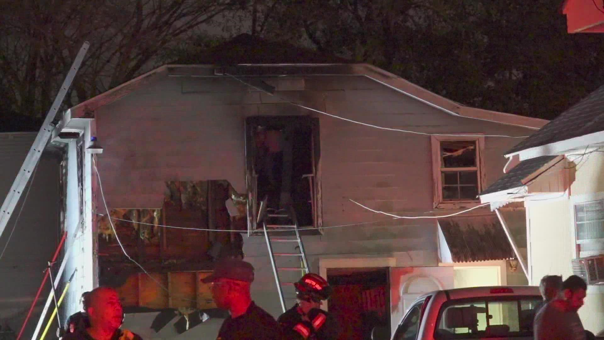 Houston firefighters say the one person that was injured in the fire had just moved into the duplex that same day.