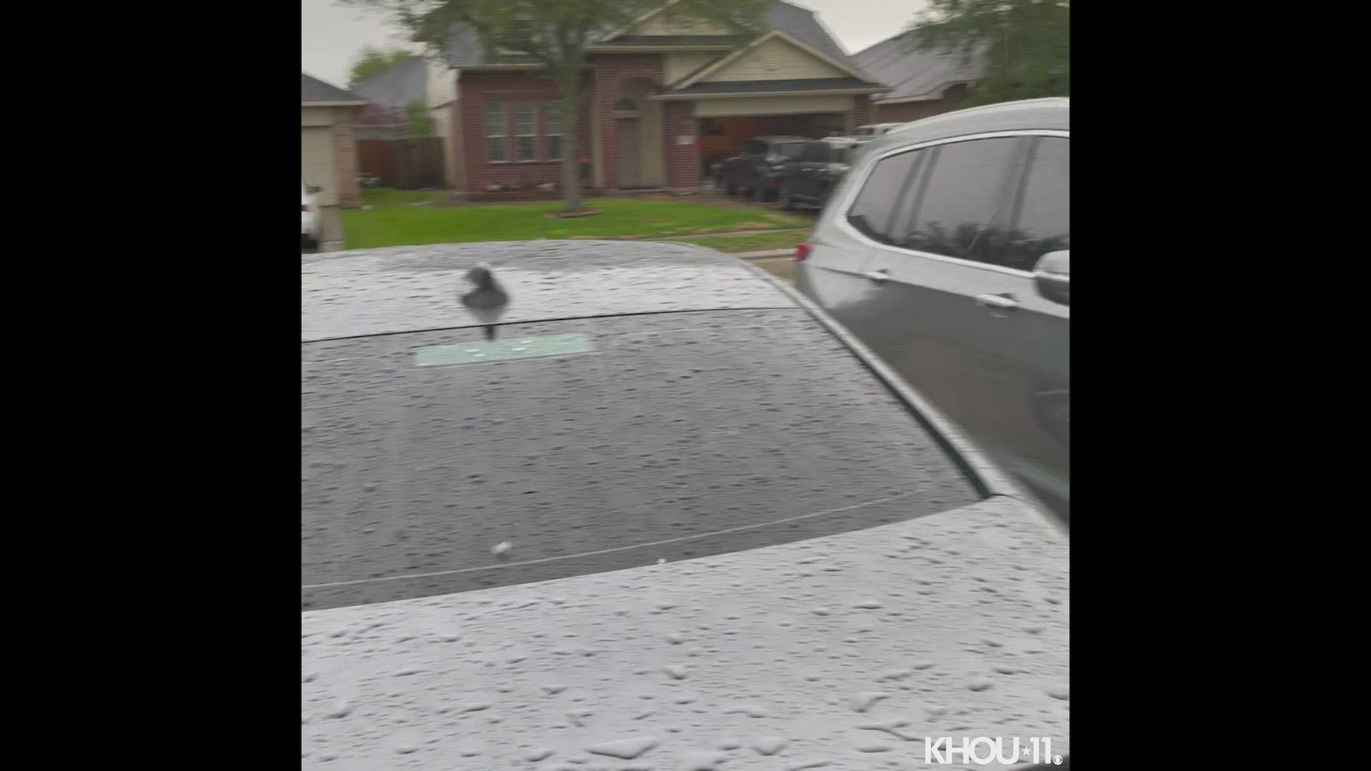 Hail in Rosenberg on 4 5