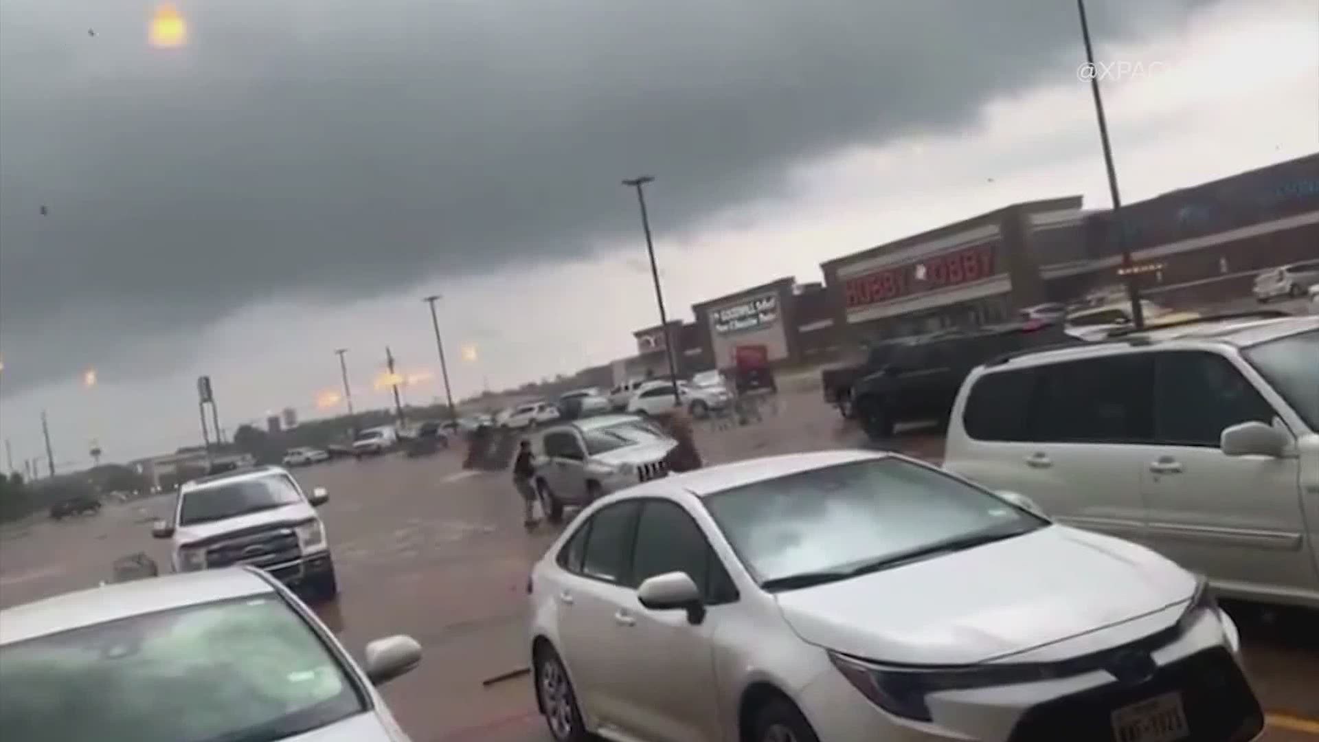 The tornado send people running for cover.  Fortunately, there were no reports of injuries.