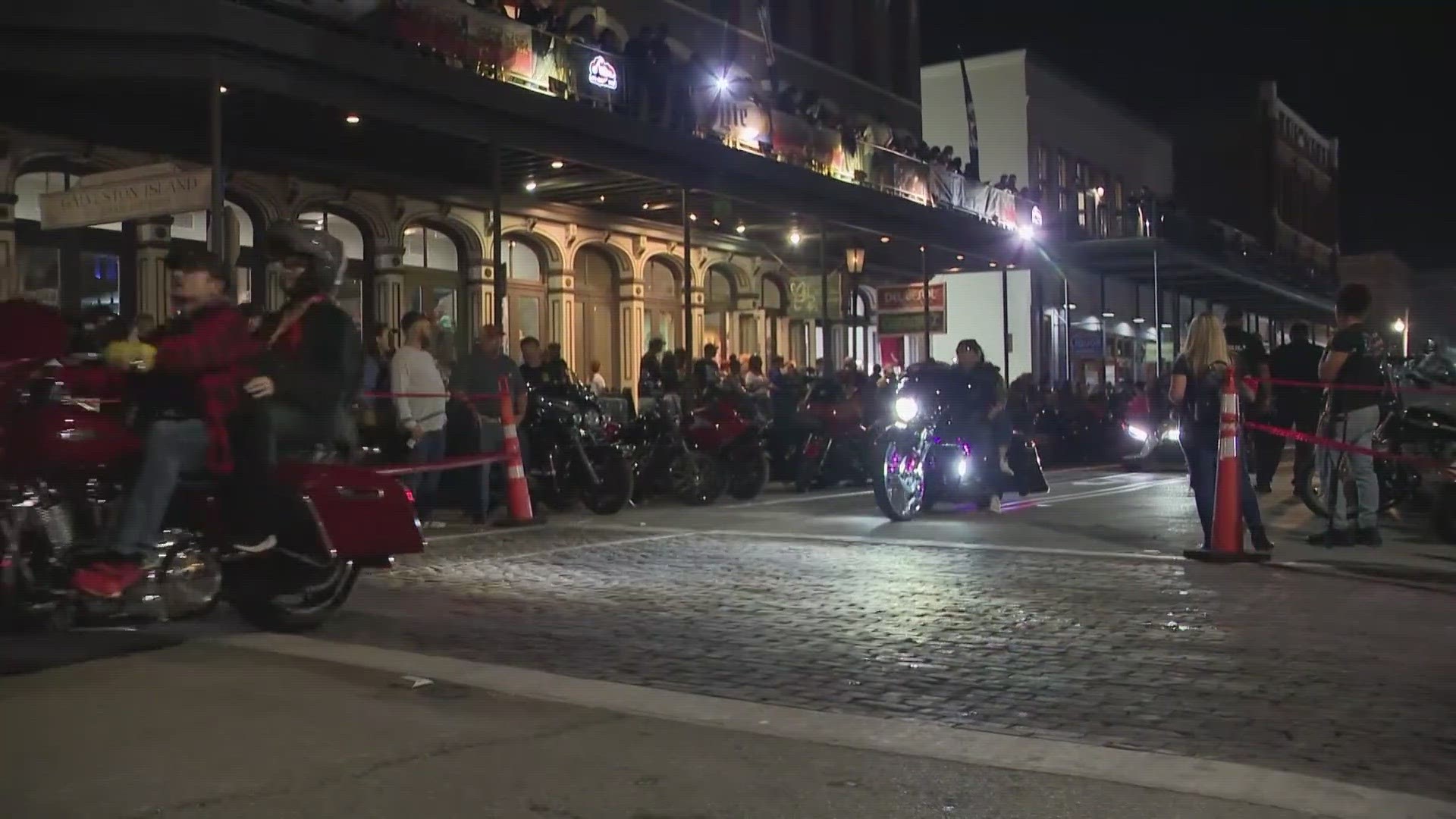 For the first time, half of Seawall Boulevard is blocked off to accommodate the endless parade of bikes and vehicles cruising the streets.