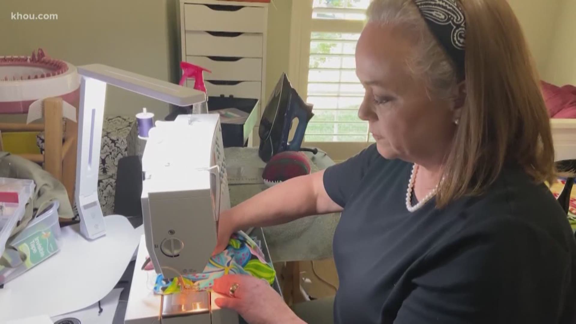 KHOU 11 News Matt Dougherty tells us about a woman in The Woodlands who is sewing protective masks for United States postal workers.