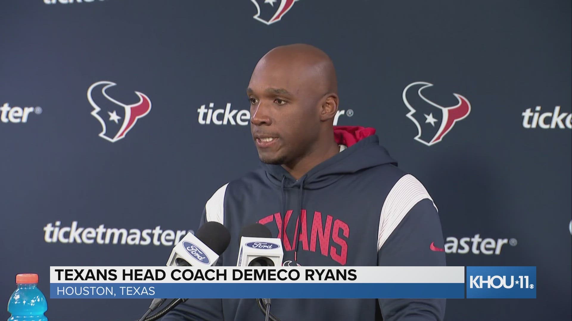 Houston Texans coach DeMeco Ryans took questions from the media after the team punched their ticket to the AFC divisional round.