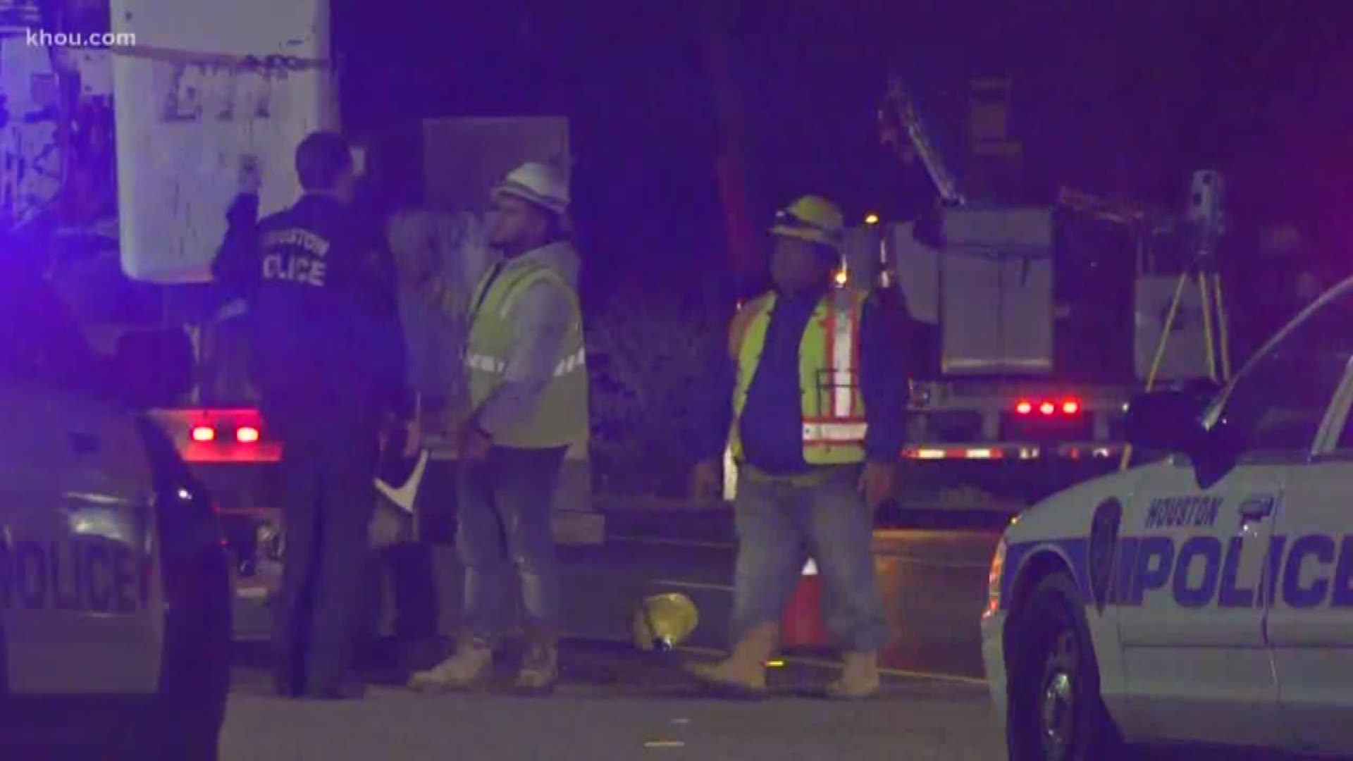 A utility crew worker was hit and killed while on the job near Webster late Monday night.